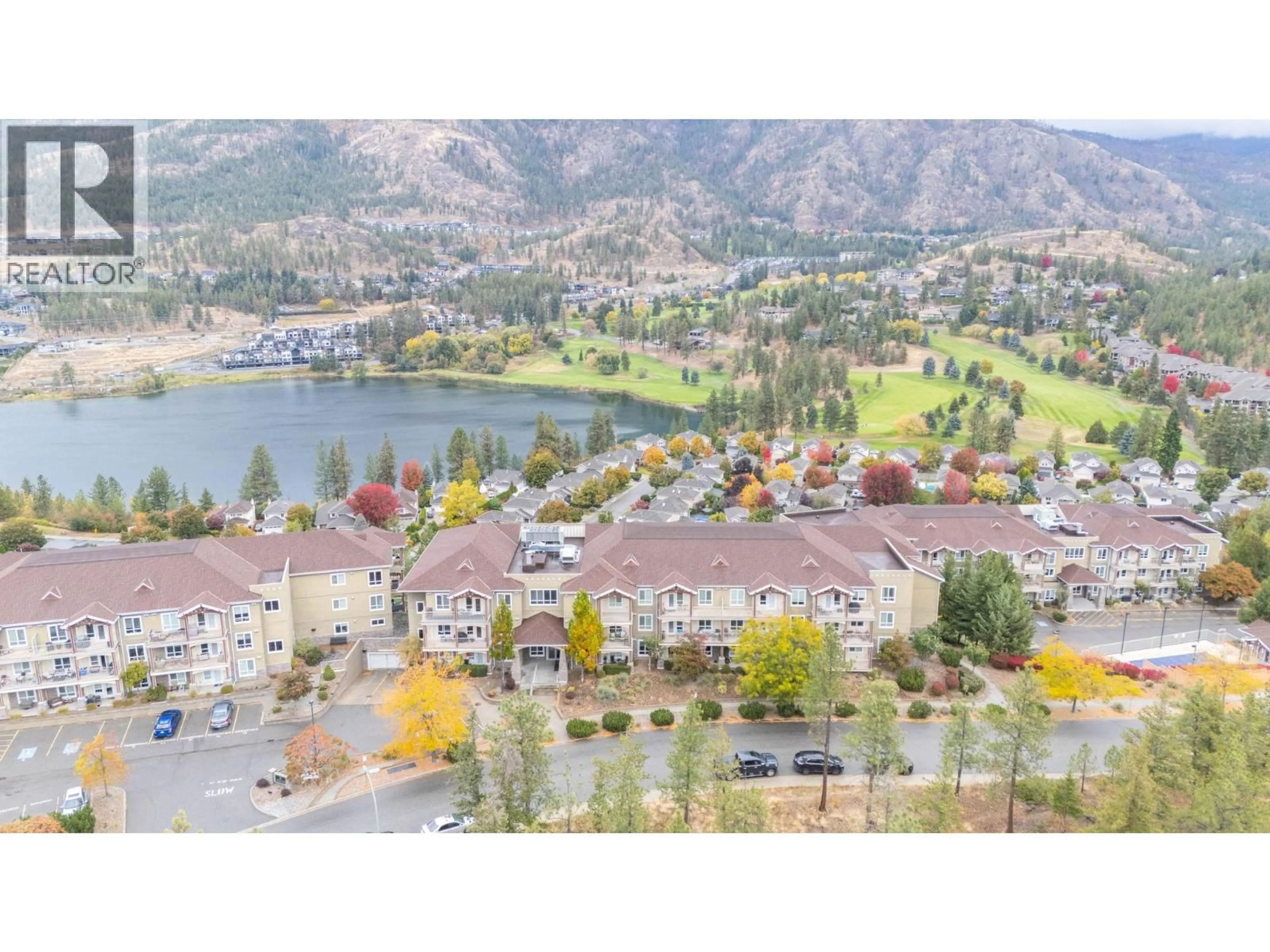 A pic from outside/outdoor area/front of a property/back of a property/a pic from drone, mountain view for 2109 - 2200 UPPER SUNDANCE DRIVE, West Kelowna British Columbia V4T3E8