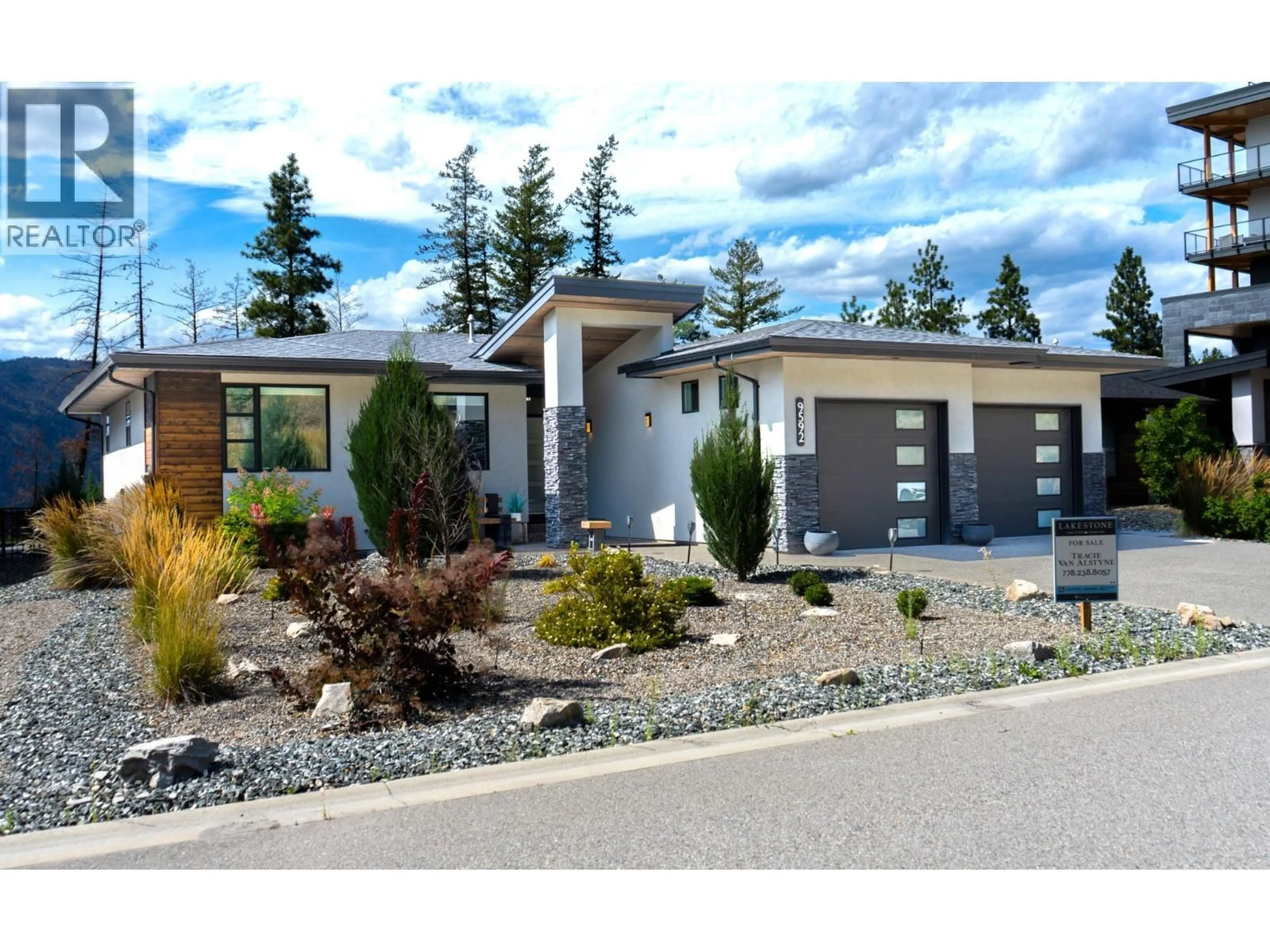 Home with vinyl exterior material, street for 9592 BENCHLAND DRIVE, Lake Country British Columbia V4V0A4