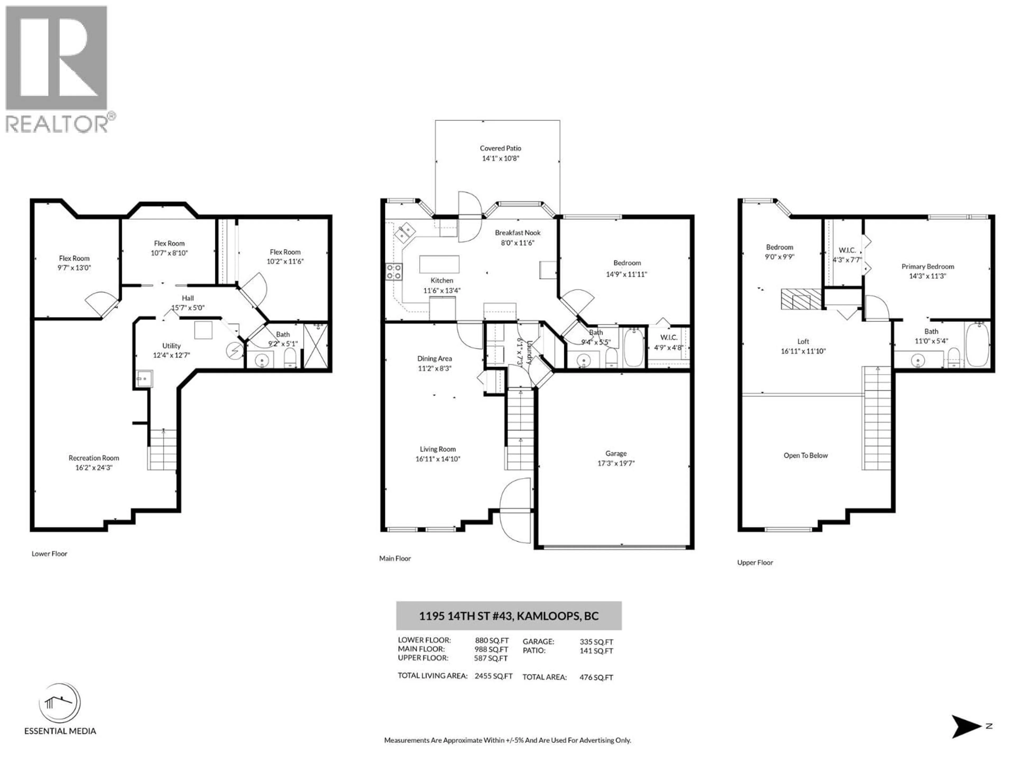 Floor plan for 43 - 1195 14TH STREET, Kamloops British Columbia V2B8S1
