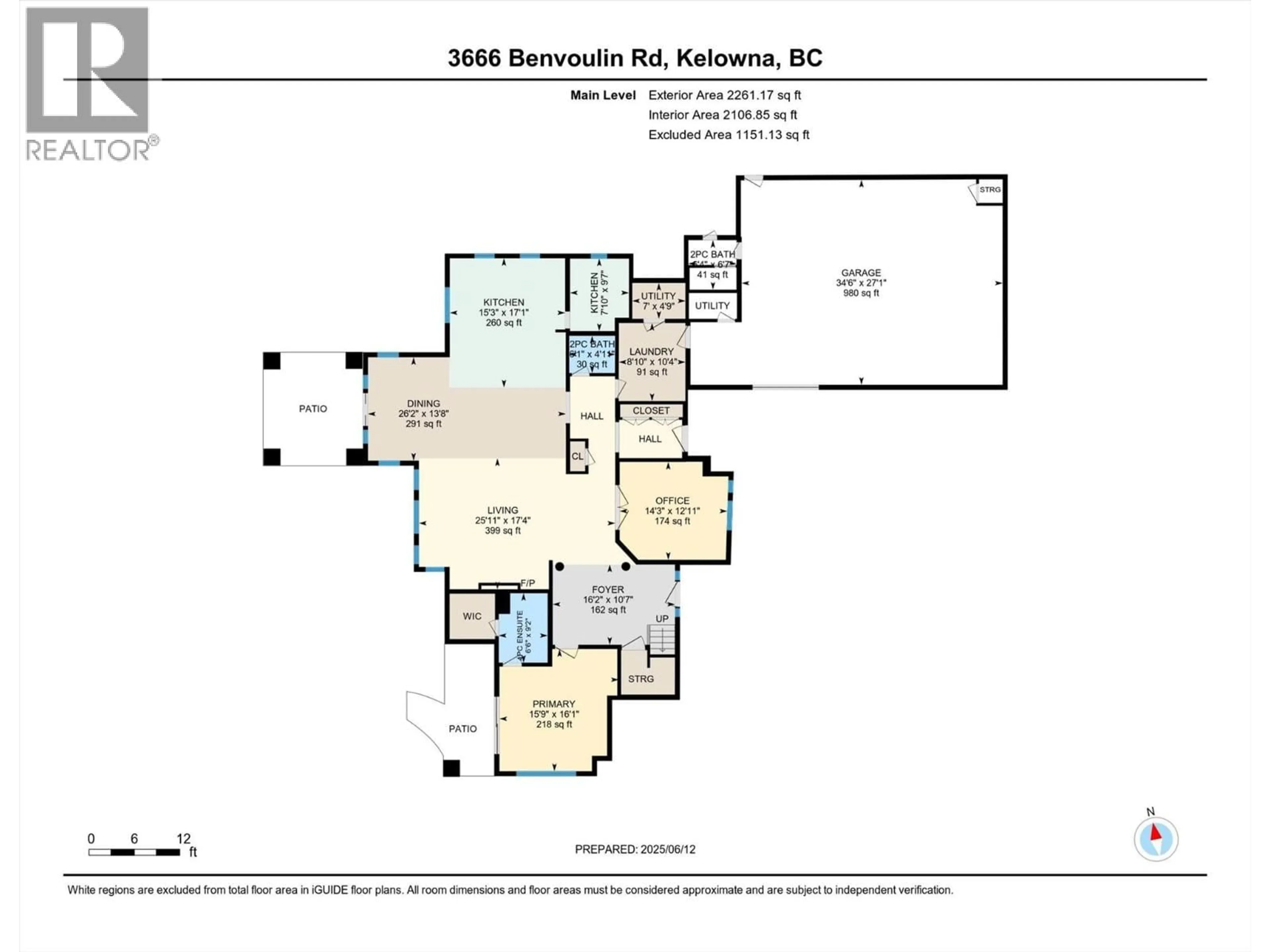 Floor plan for 3666 BENVOULIN ROAD, Kelowna British Columbia V1W4M7