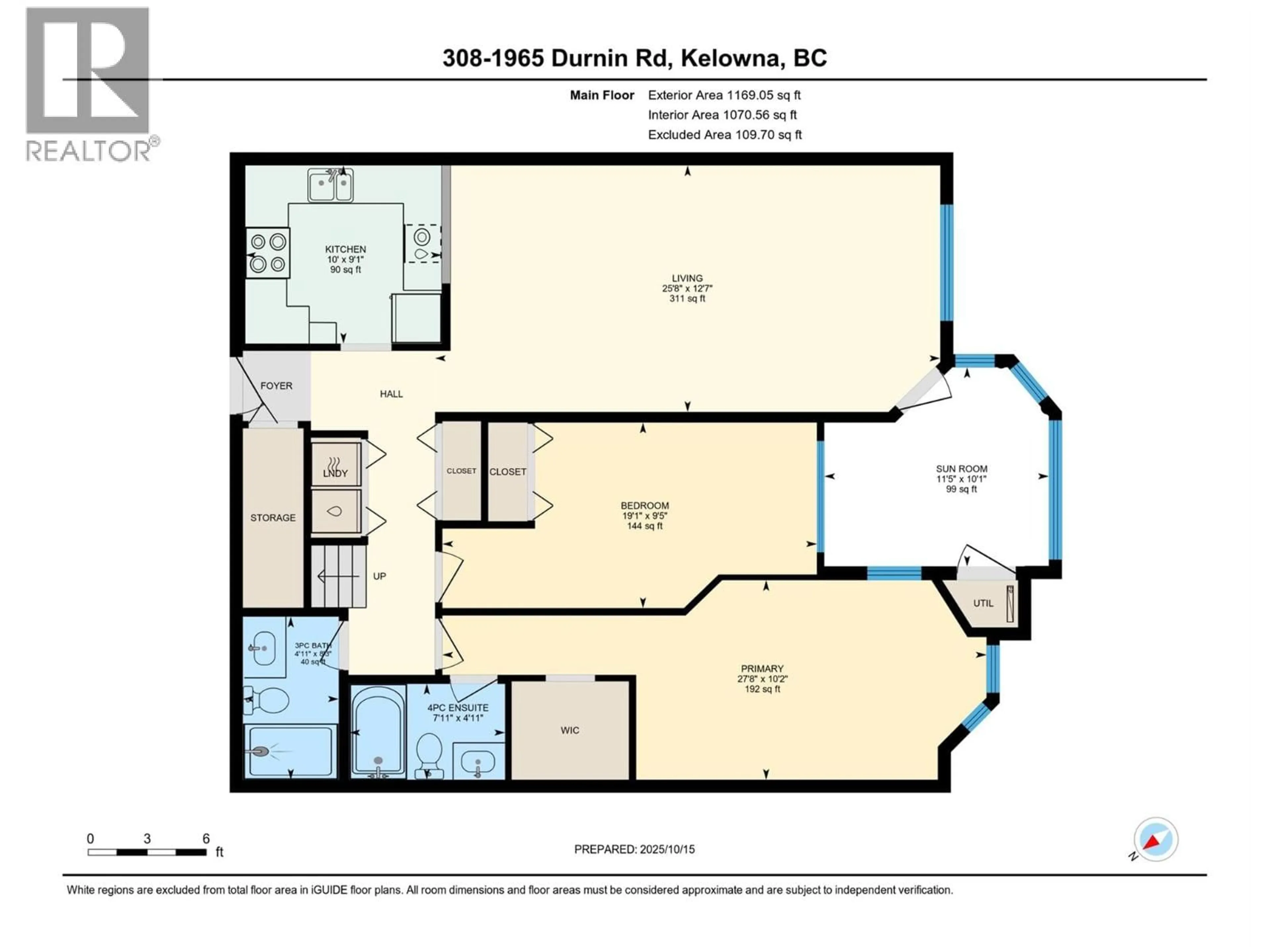 Floor plan for 308 - 1965 DURNIN ROAD, Kelowna British Columbia V1X7K6