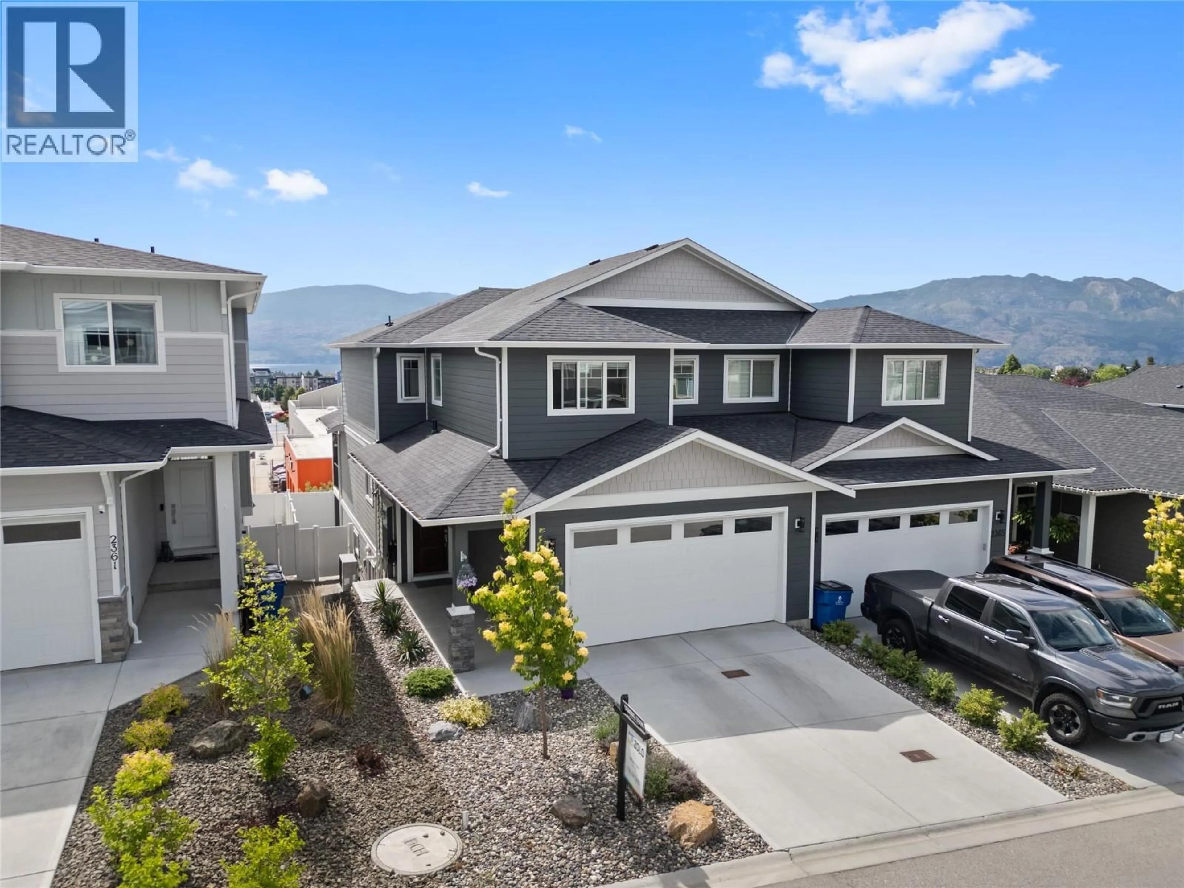 A pic from outside/outdoor area/front of a property/back of a property/a pic from drone, mountain view for 2363 HAWKS BOULEVARD, West Kelowna British Columbia V4T0A7