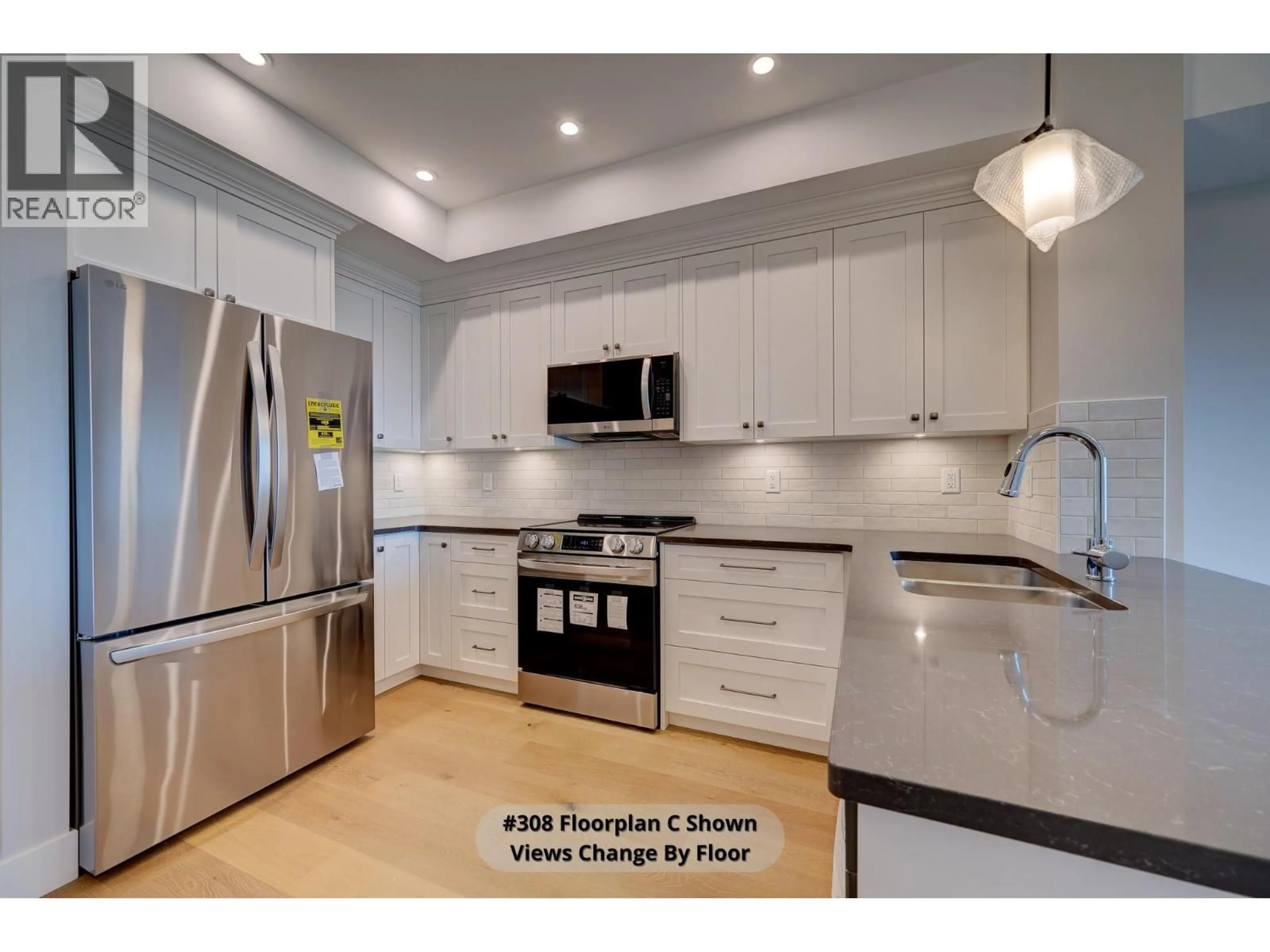 Contemporary kitchen, ceramic/tile floor for 105 - 2171 VAN HORNE DRIVE, Kamloops British Columbia V1S0E2