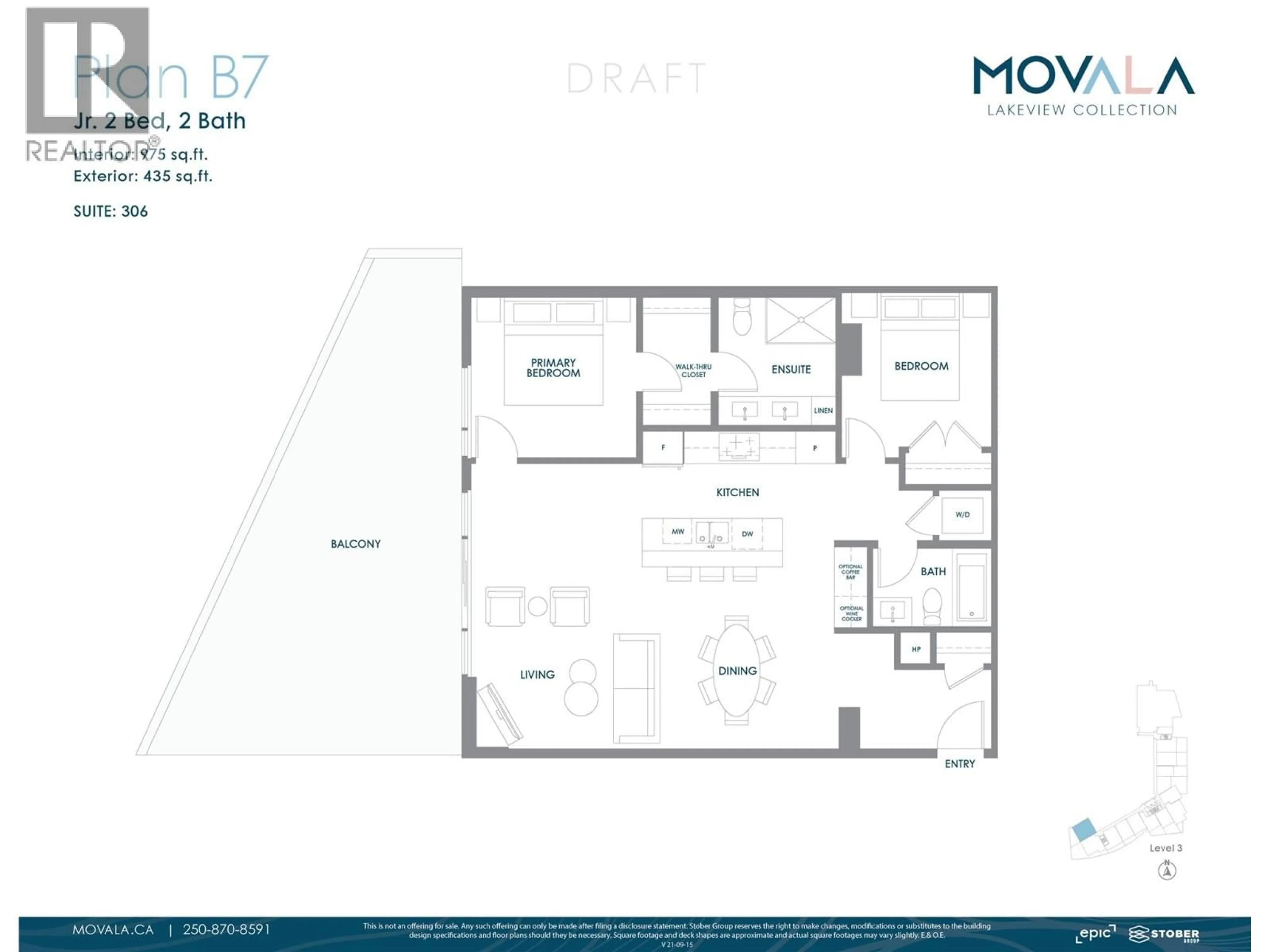 Floor plan for 306 - 3340 LAKESHORE DRIVE, Kelowna British Columbia V1W0H6