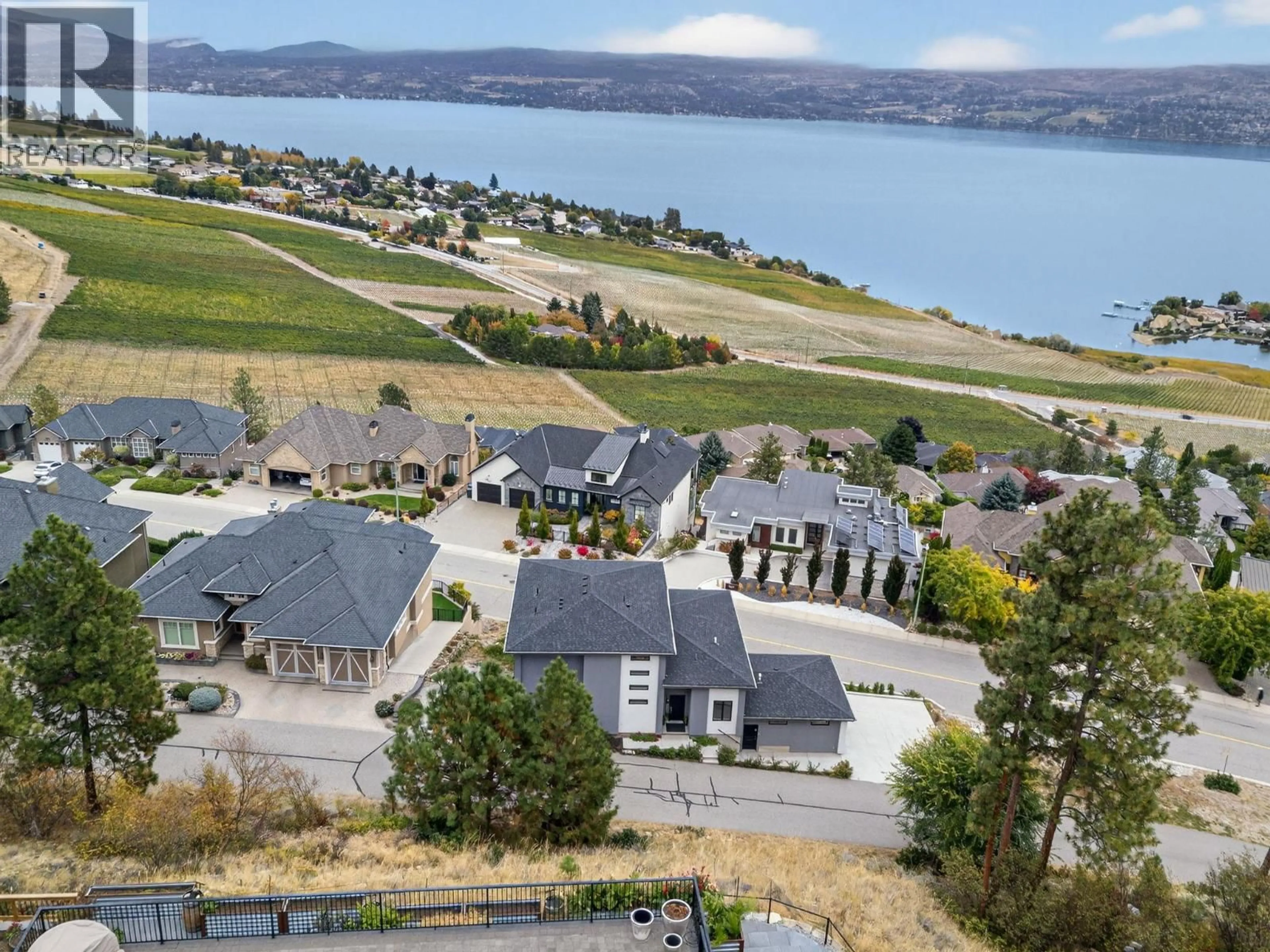 A pic from outside/outdoor area/front of a property/back of a property/a pic from drone, water/lake/river/ocean view for 1534 GREGORY ROAD, West Kelowna British Columbia V4T2V7