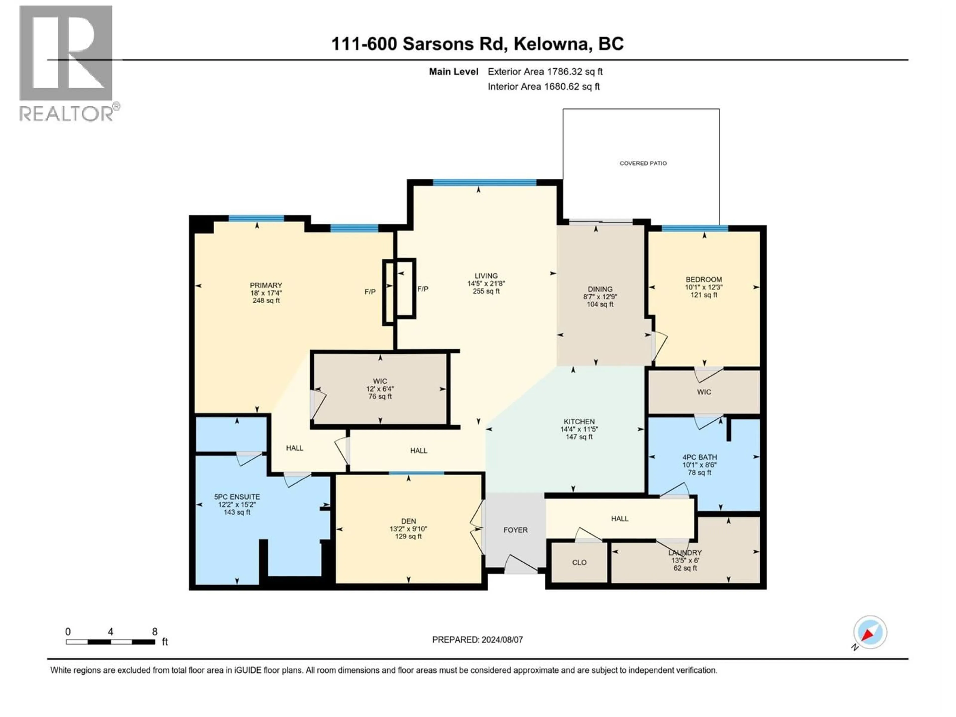 Floor plan for 111 - 600 SARSONS ROAD, Kelowna British Columbia V1W5H5
