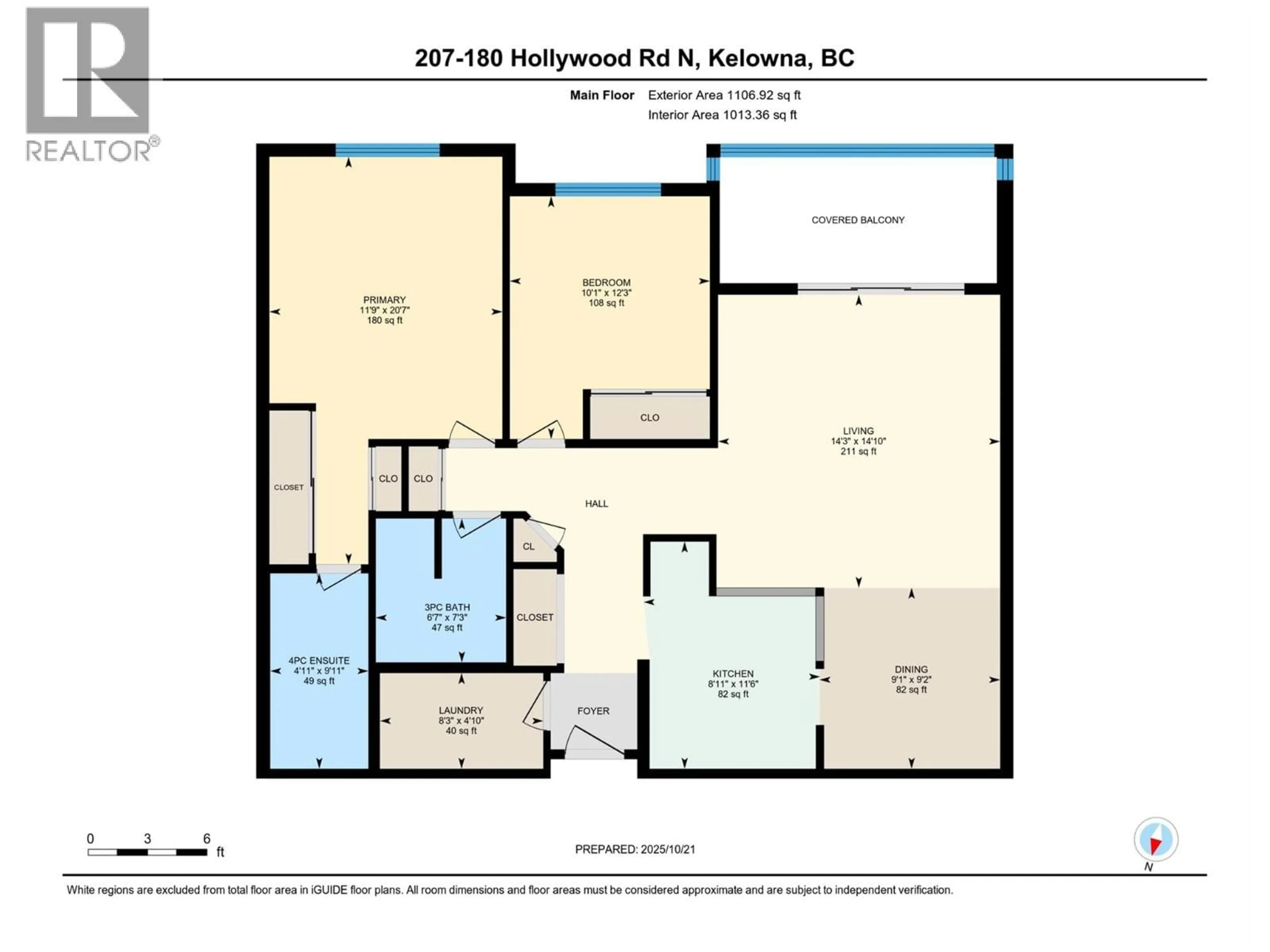 Floor plan for 207 - 180 HOLLYWOOD ROAD NORTH, Kelowna British Columbia V1X6Y9