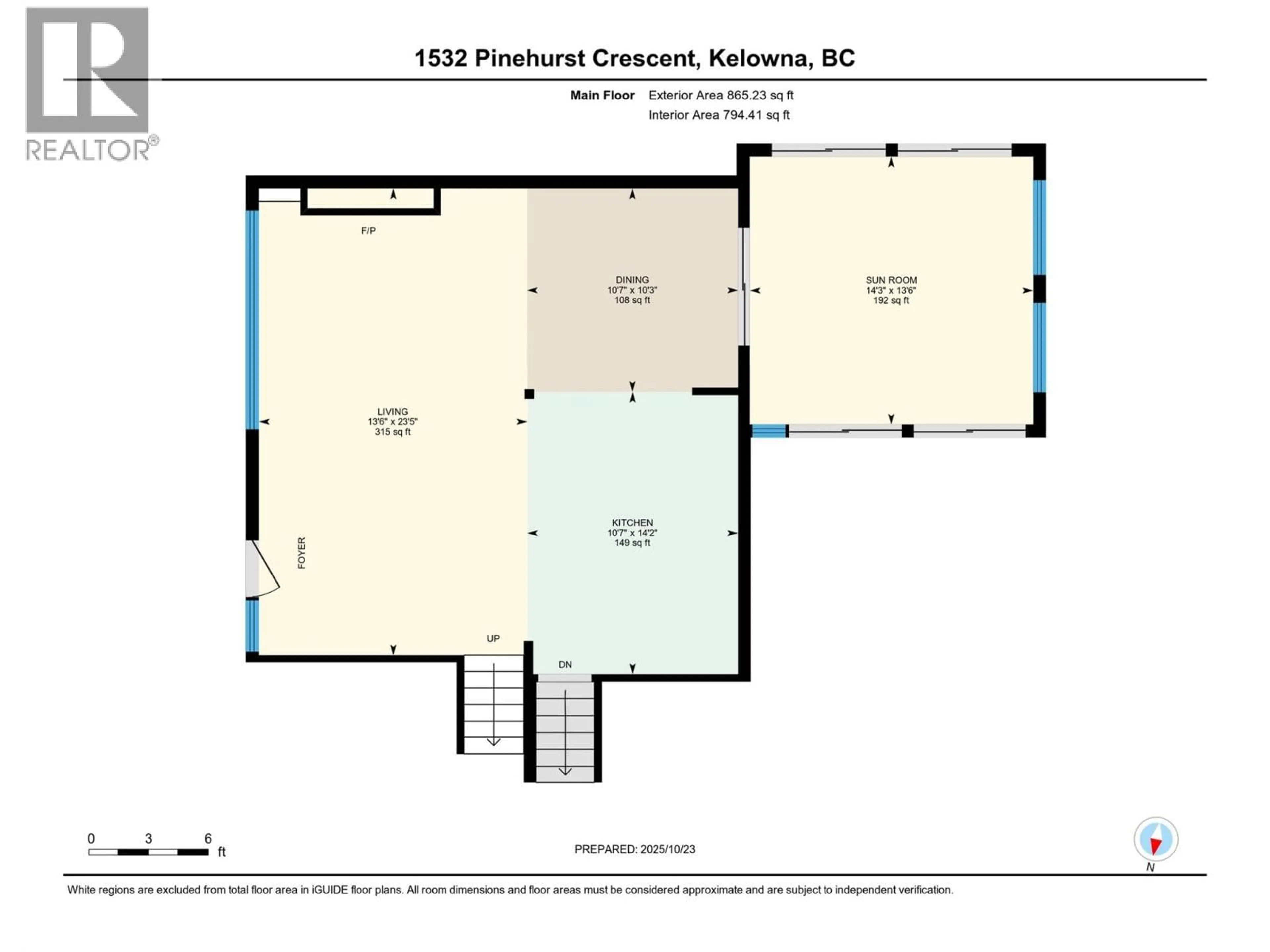 Floor plan for 1532 PINEHURST CRESCENT, Kelowna British Columbia V1H4H9