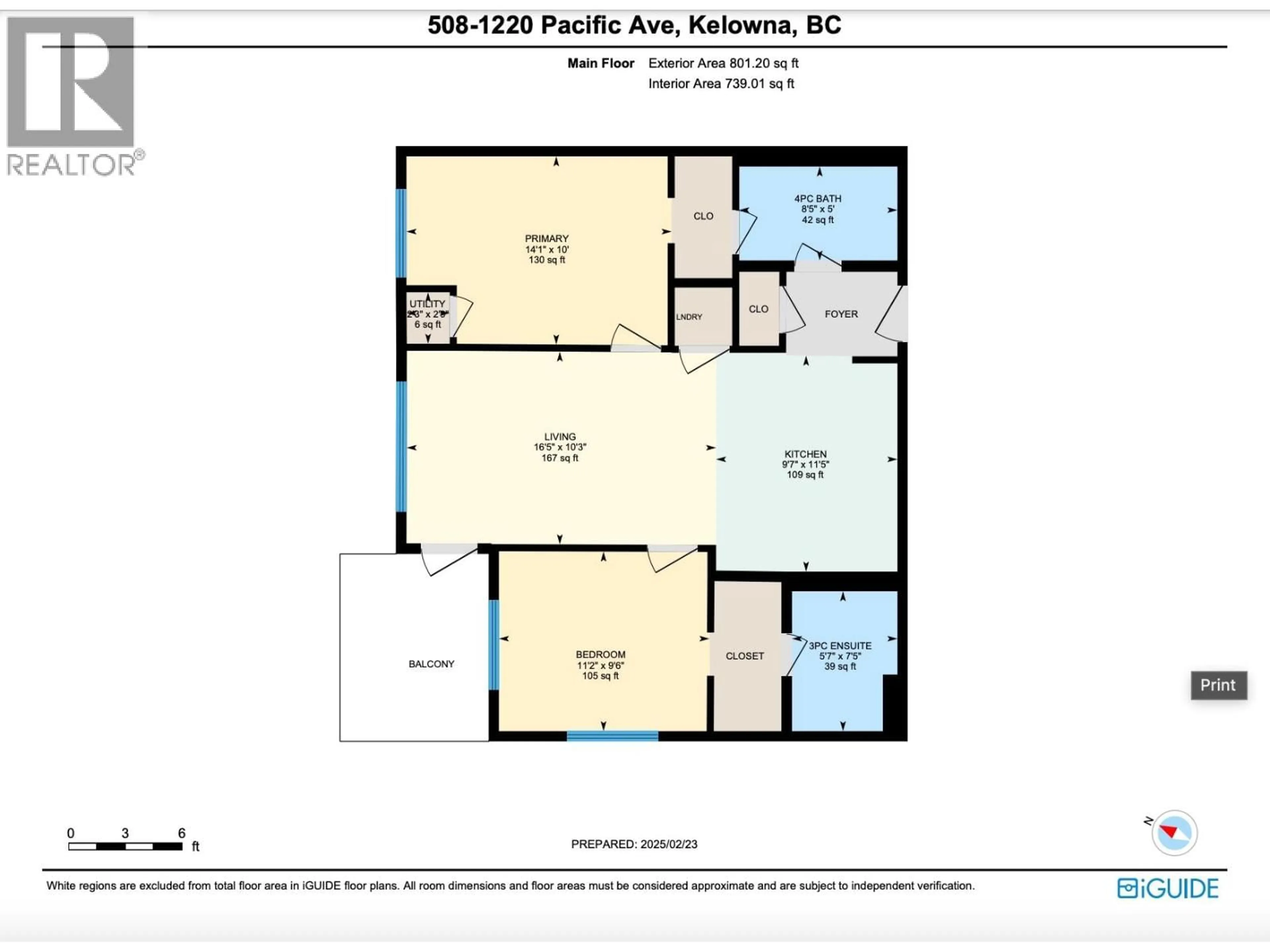 Floor plan for 508 - 1220 PACIFIC AVENUE, Kelowna British Columbia V1Y5T7