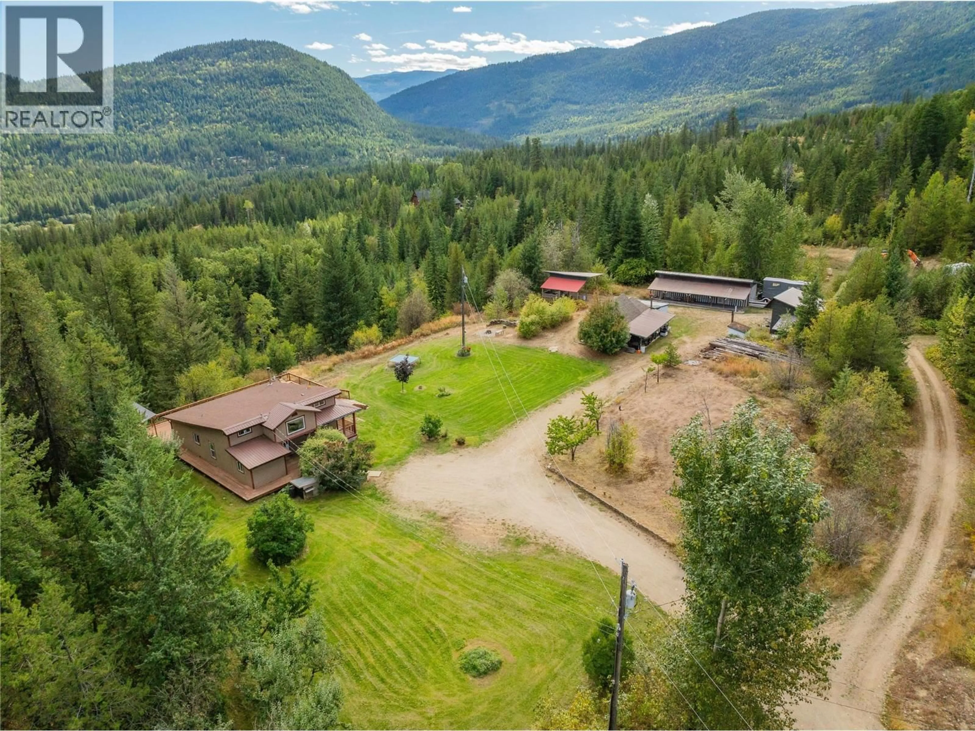 A pic from outside/outdoor area/front of a property/back of a property/a pic from drone, mountain view for 2396 NAULT ROAD, Castlegar British Columbia V1N4T5