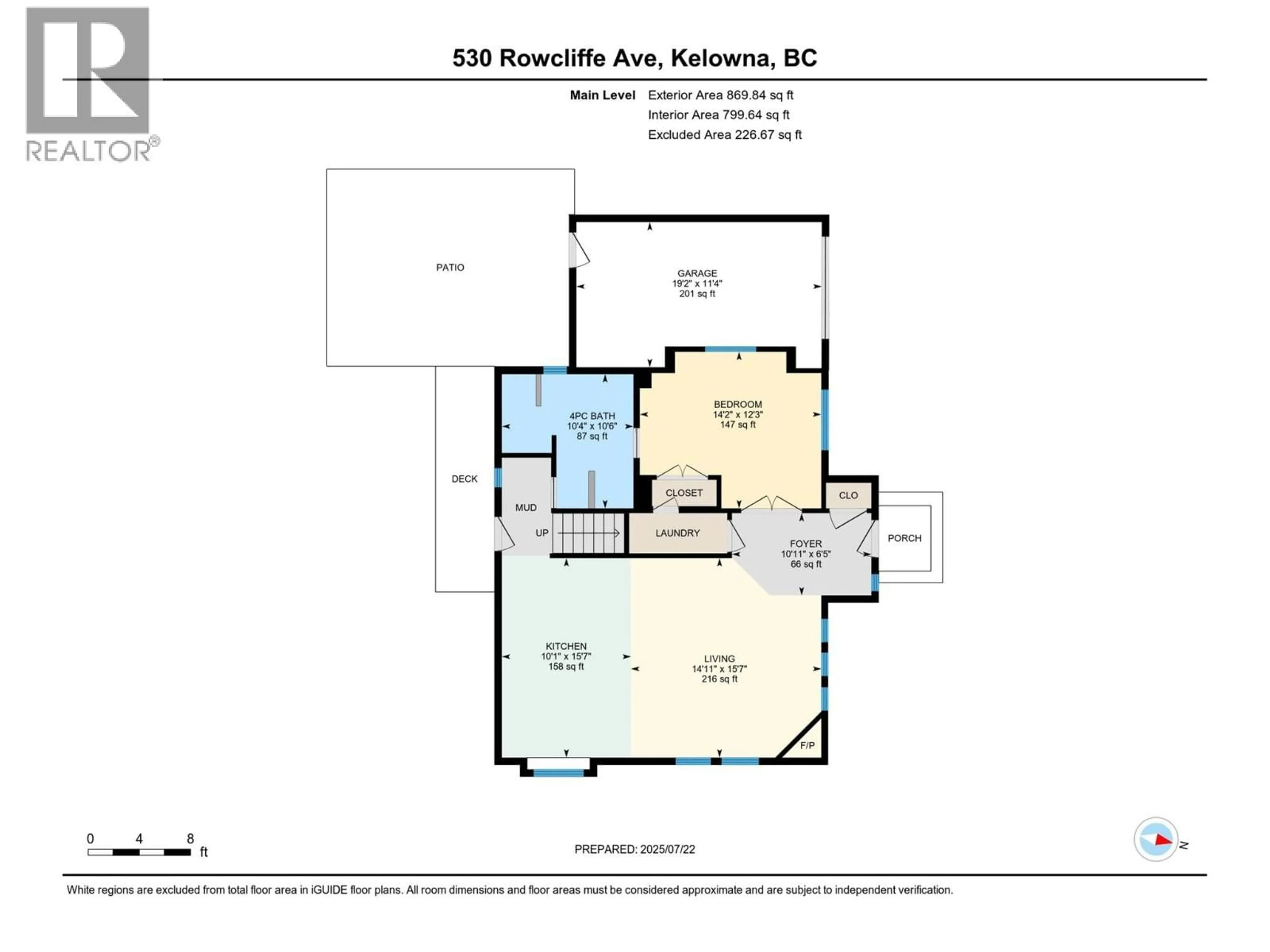 Floor plan for 530 ROWCLIFFE AVENUE, Kelowna British Columbia V1Y5Y9