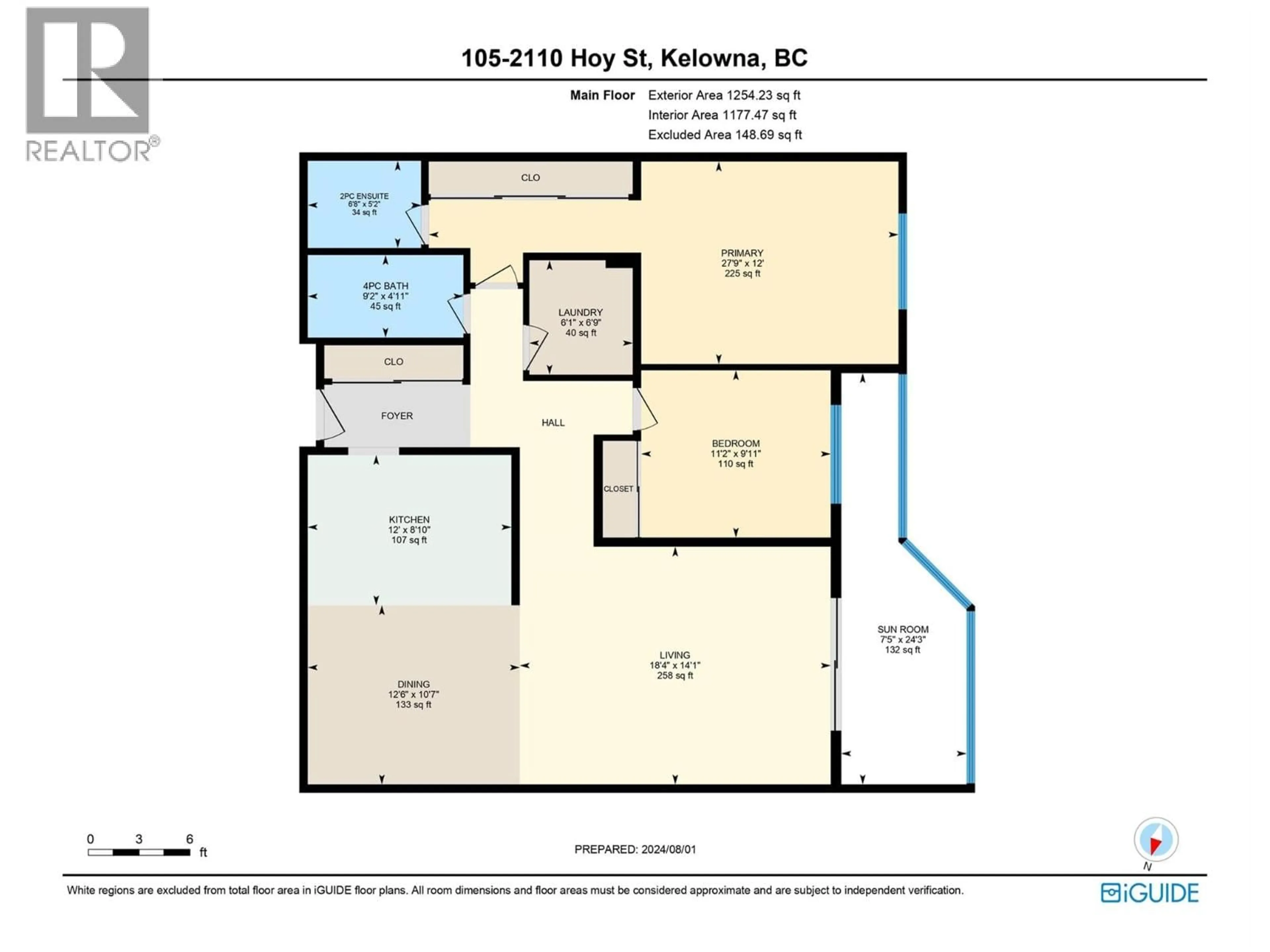 Floor plan for 105 - 2110 HOY STREET, Kelowna British Columbia V1Y8T4
