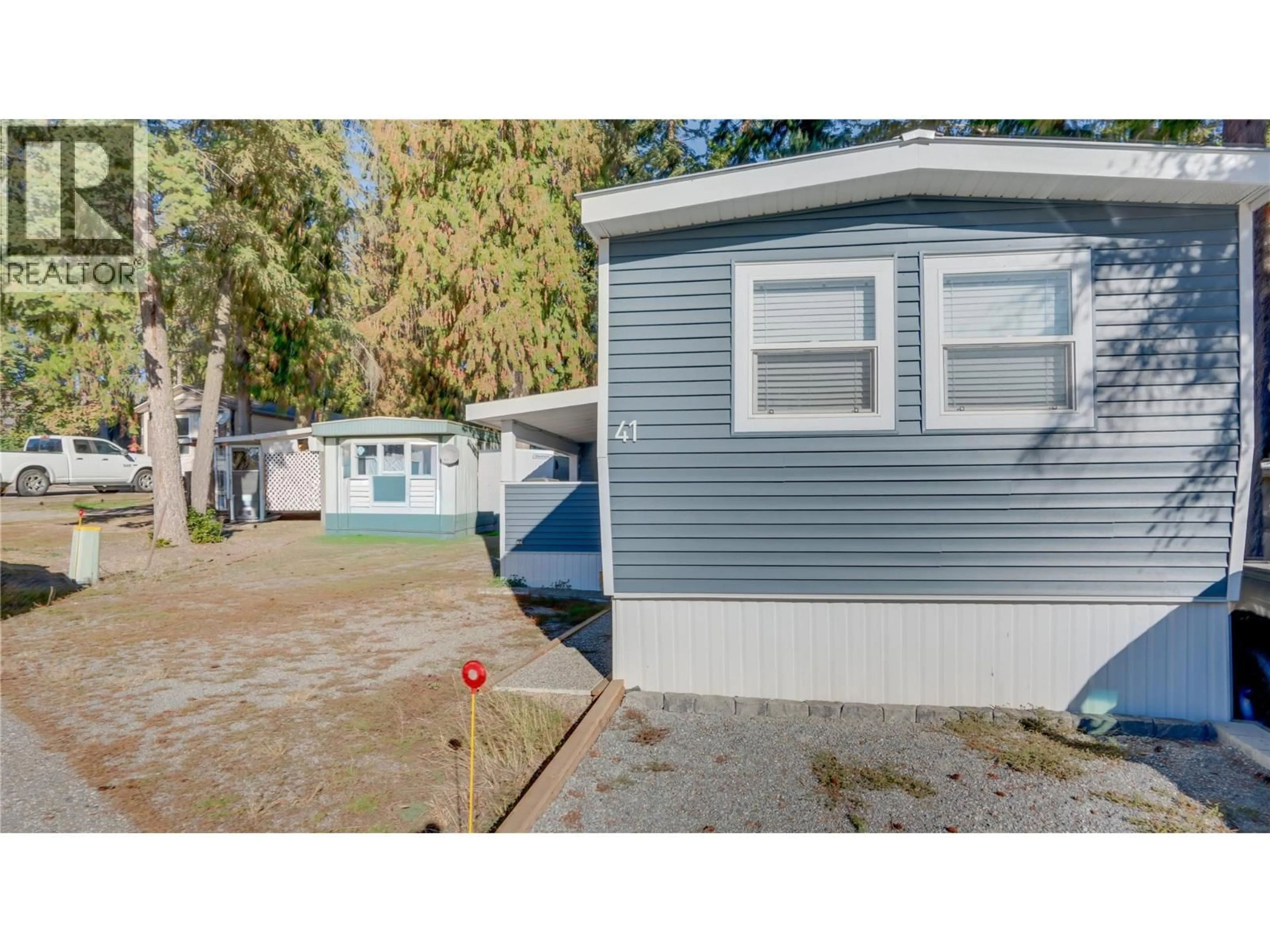 Home with vinyl exterior material, street for 41 - 6588 97A HIGHWAY, Enderby British Columbia V0E1V3
