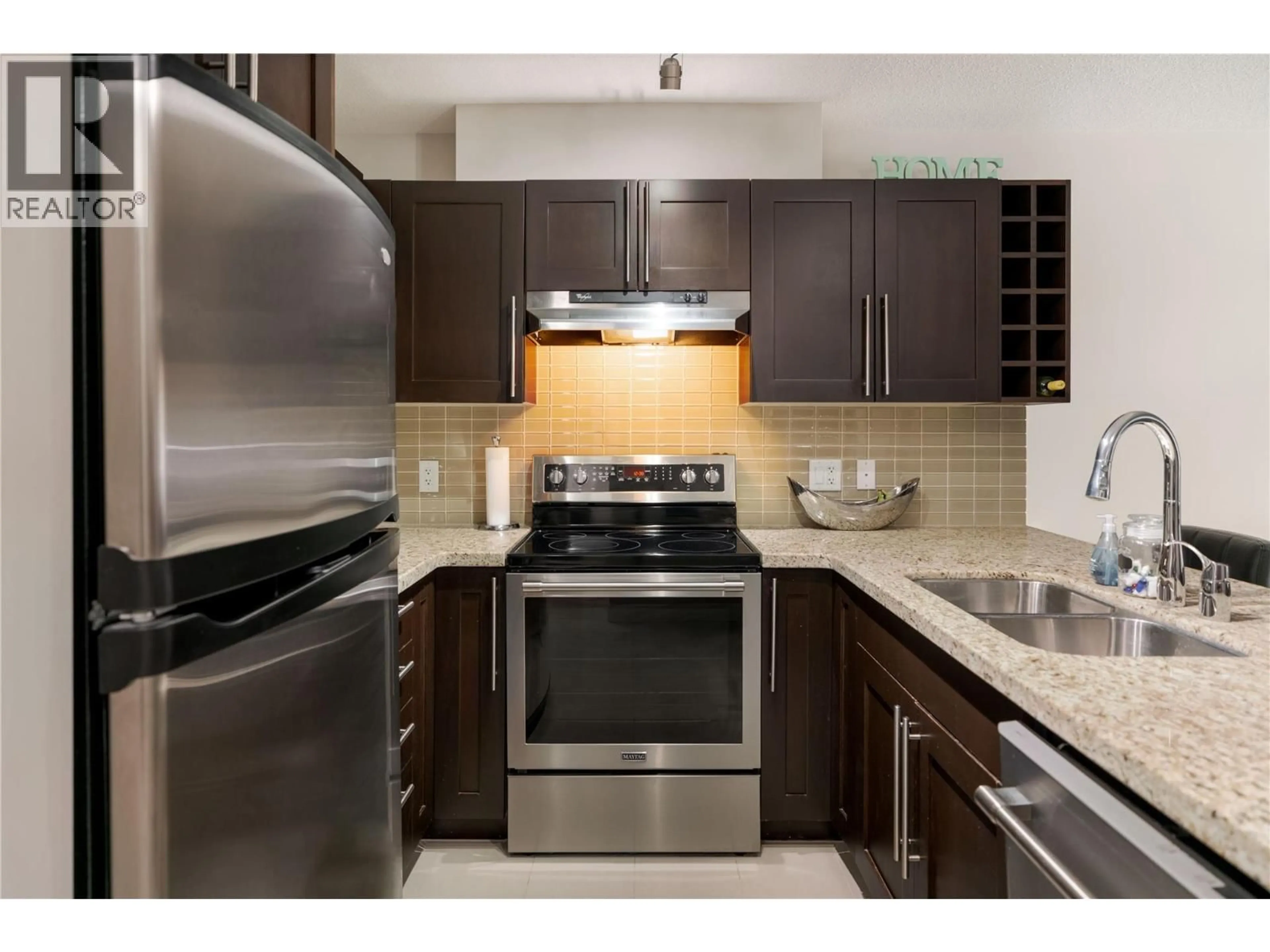 Standard kitchen, ceramic/tile floor for 312 - 1083 SUNSET DRIVE, Kelowna British Columbia V1Y9Z1