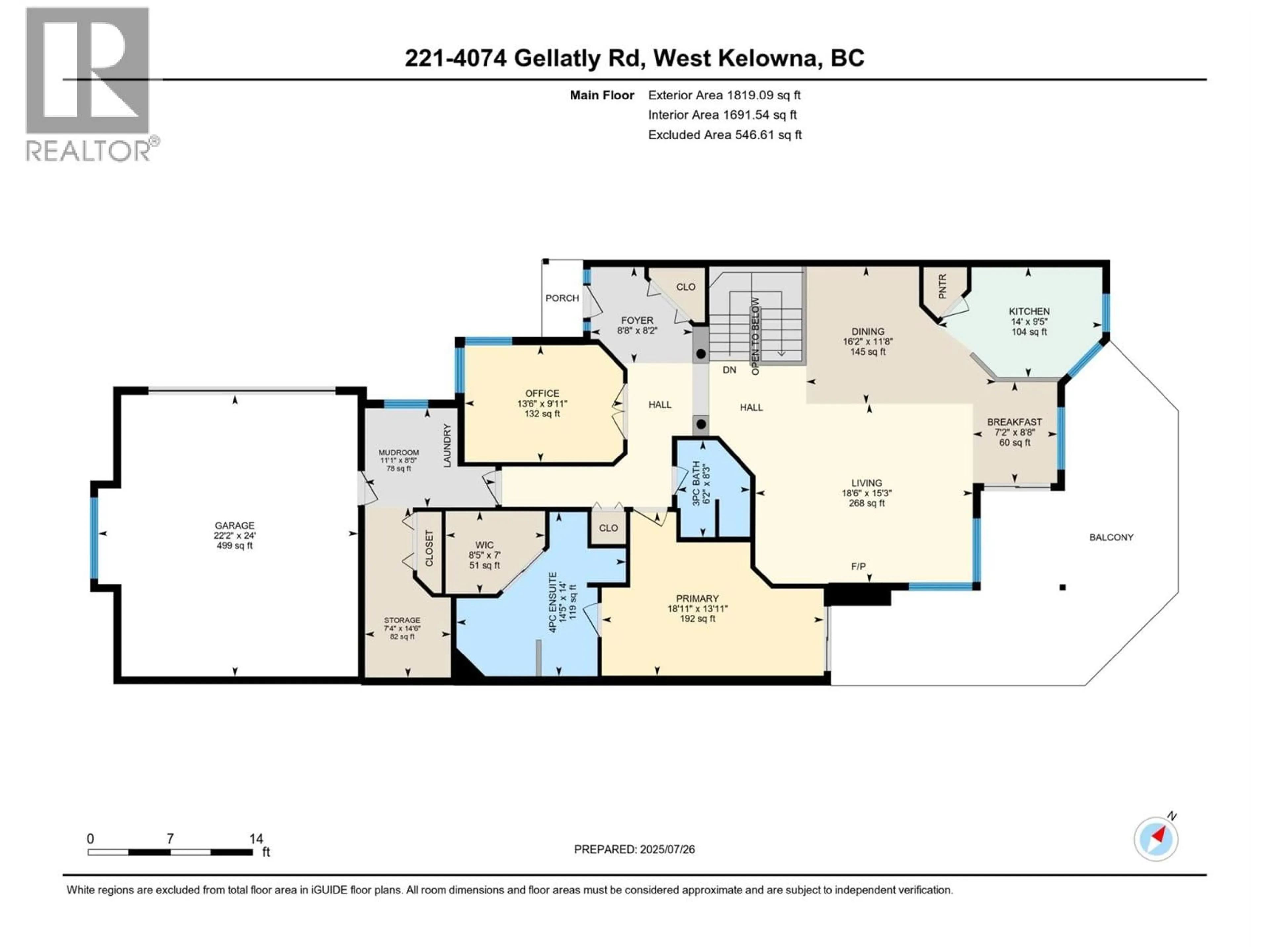 Floor plan for 221 - 4074 GELLATLY ROAD, West Kelowna British Columbia V4T2S8