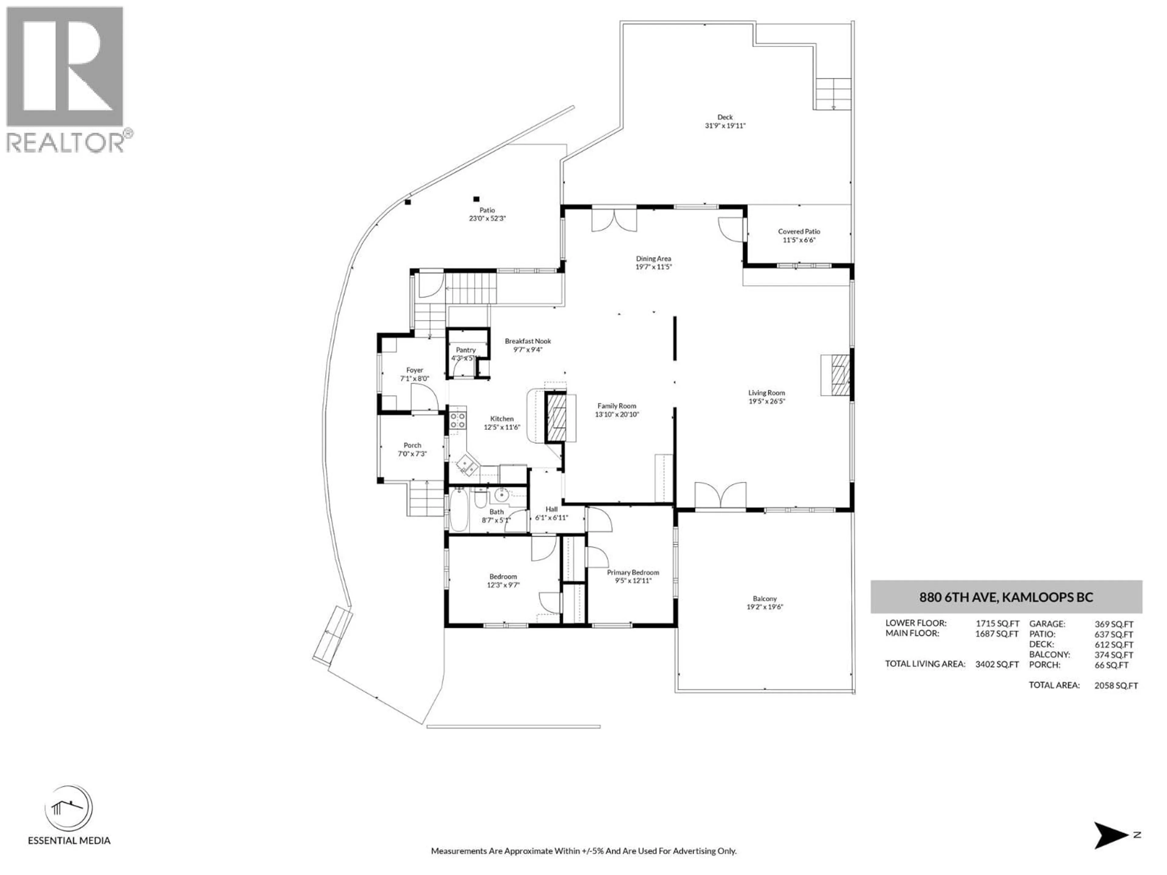 Floor plan for 880 6TH AVENUE, Kamloops British Columbia V2C3S1
