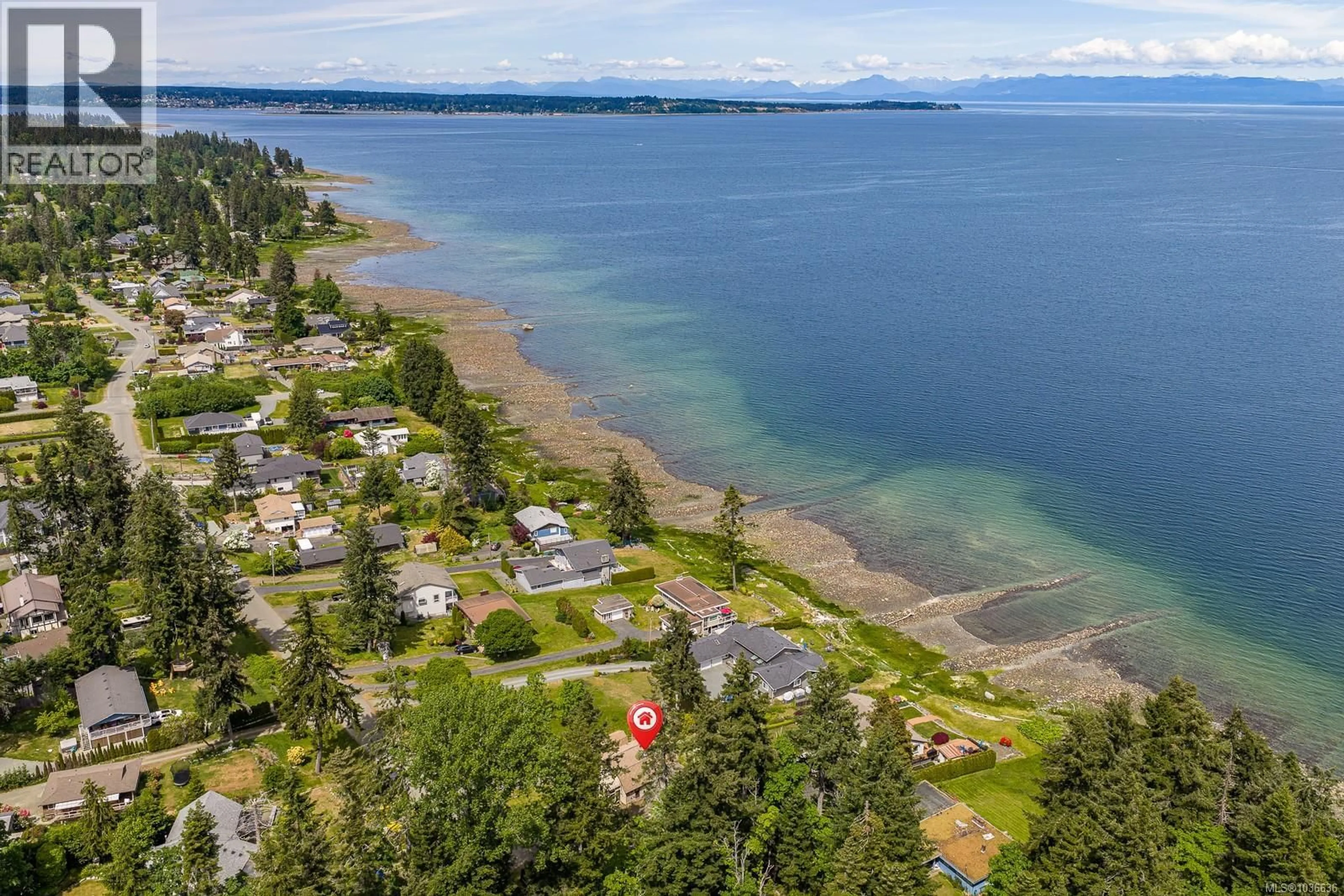A pic from outside/outdoor area/front of a property/back of a property/a pic from drone, water/lake/river/ocean view for 4854 KILMARNOCK DRIVE, Courtenay British Columbia V9N9A5