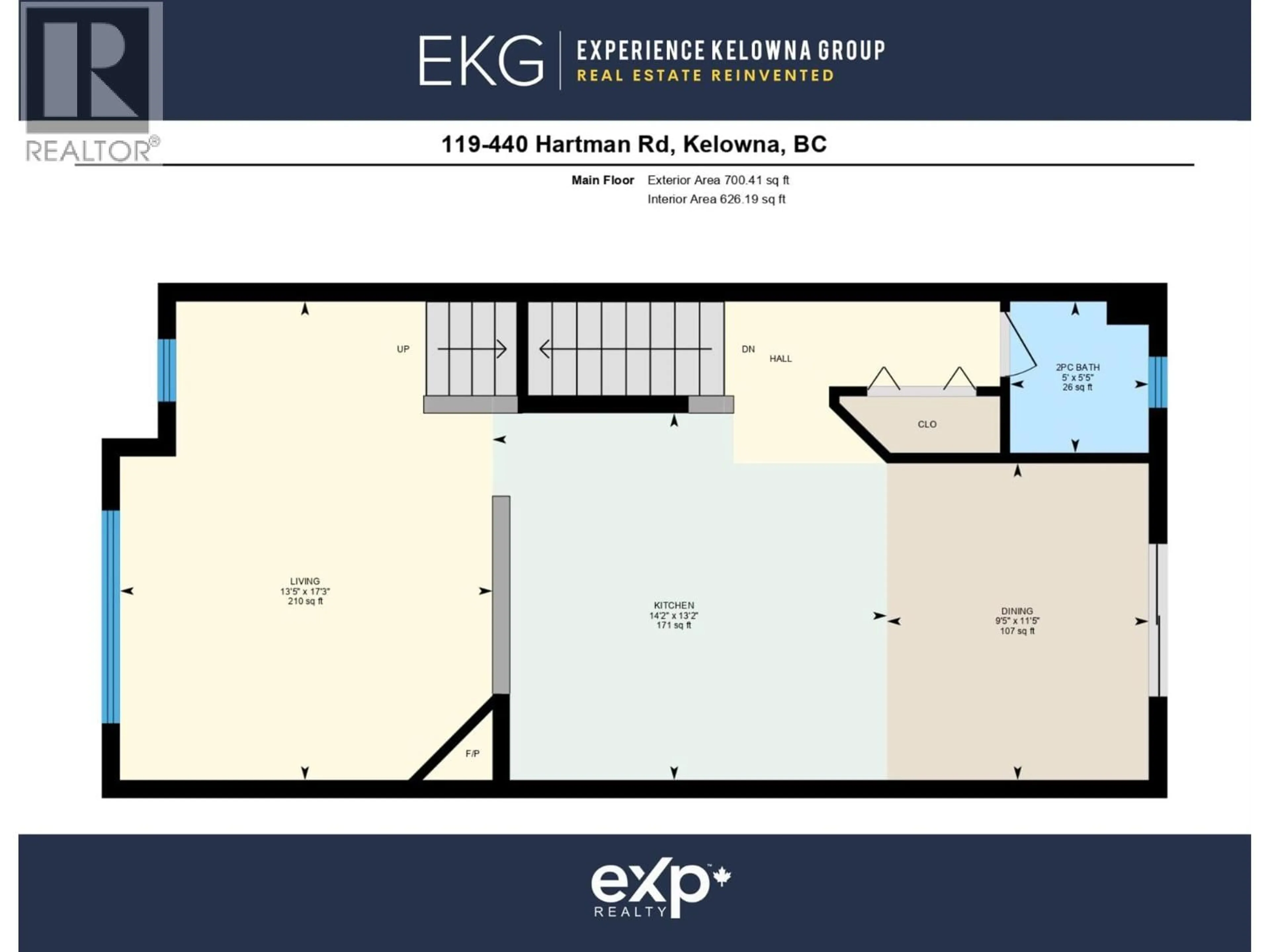 Floor plan for 119 - 440 HARTMAN ROAD, Kelowna British Columbia V1X2N1