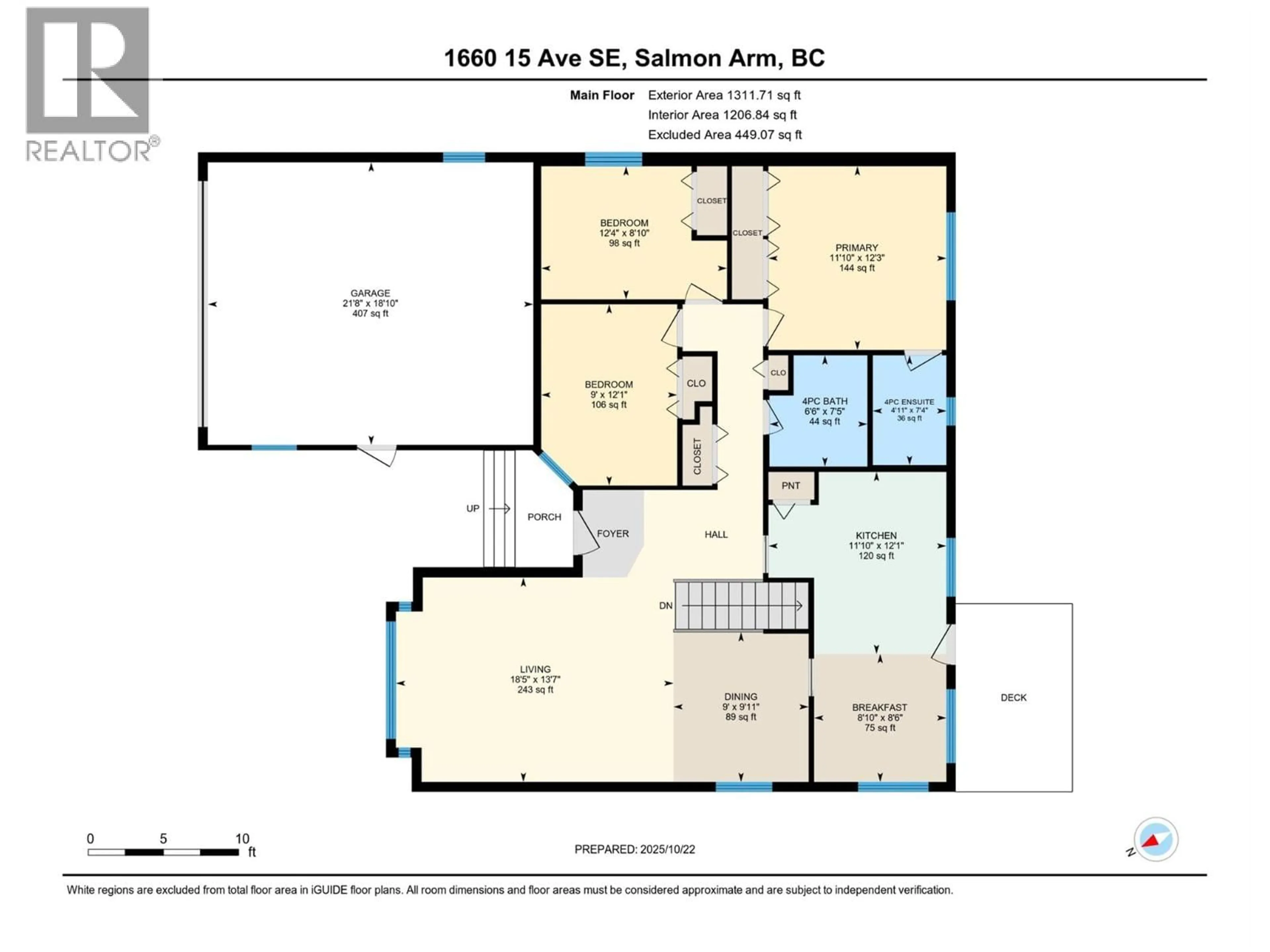Floor plan for 1660 15 AVENUE SOUTHEAST, Salmon Arm British Columbia V1E2E7