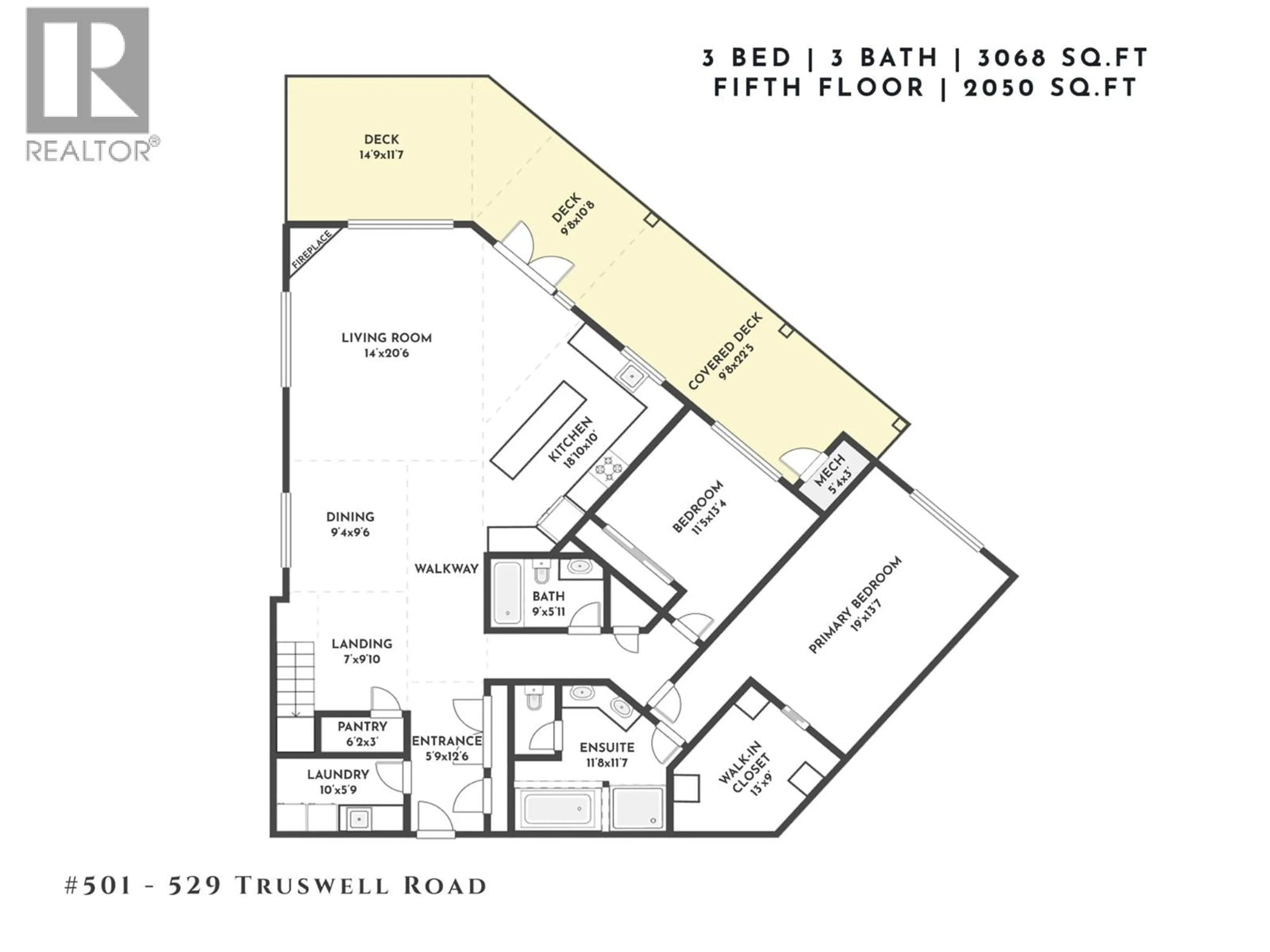 Floor plan for 501 - 529 TRUSWELL ROAD, Kelowna British Columbia V1W3K7