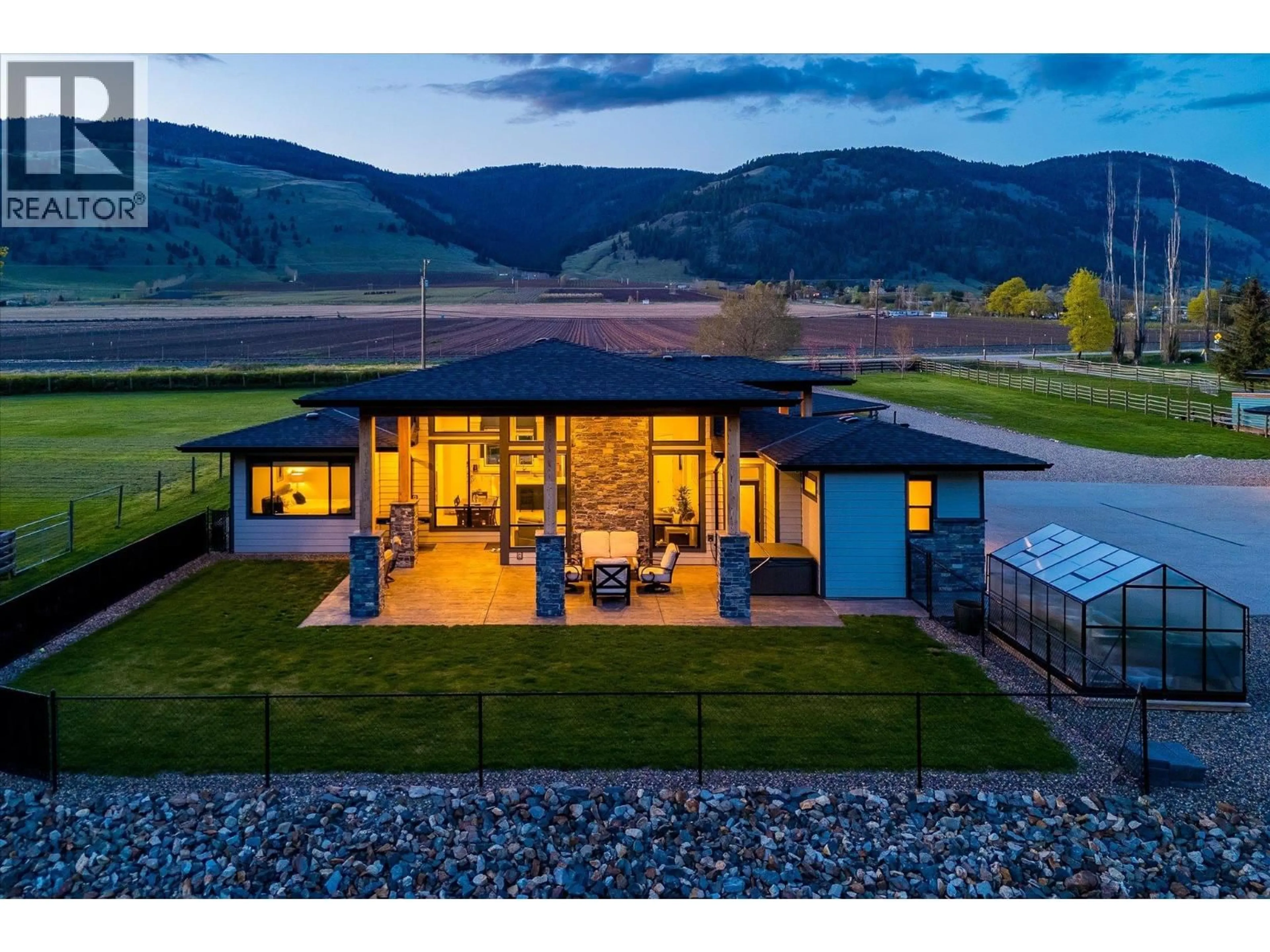 A pic from outside/outdoor area/front of a property/back of a property/a pic from drone, mountain view for 7260 HIGHWAY 6 OTHER, Coldstream British Columbia V1B3H4