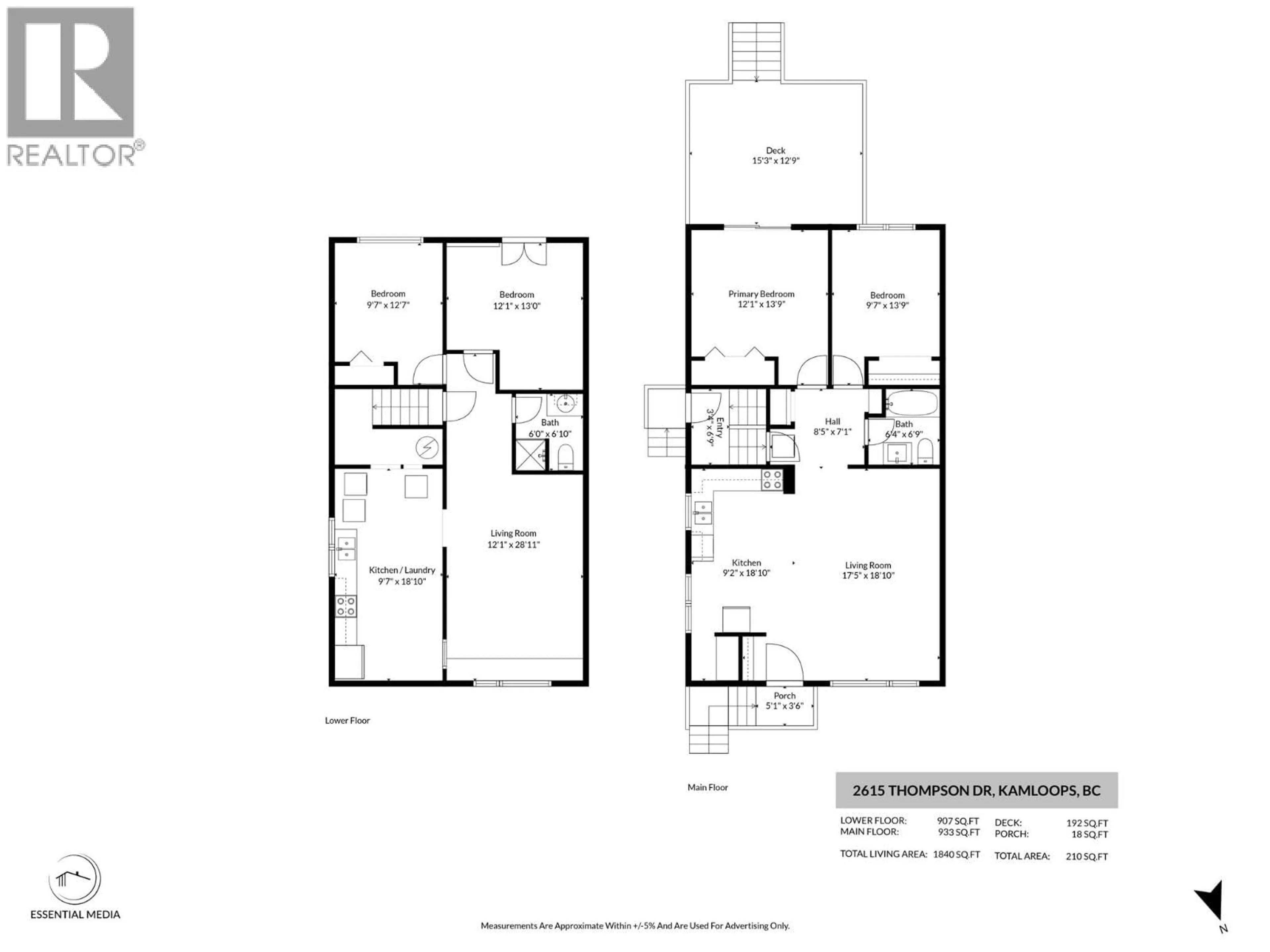 Floor plan for 2615 THOMPSON DRIVE, Kamloops British Columbia V2C4L5