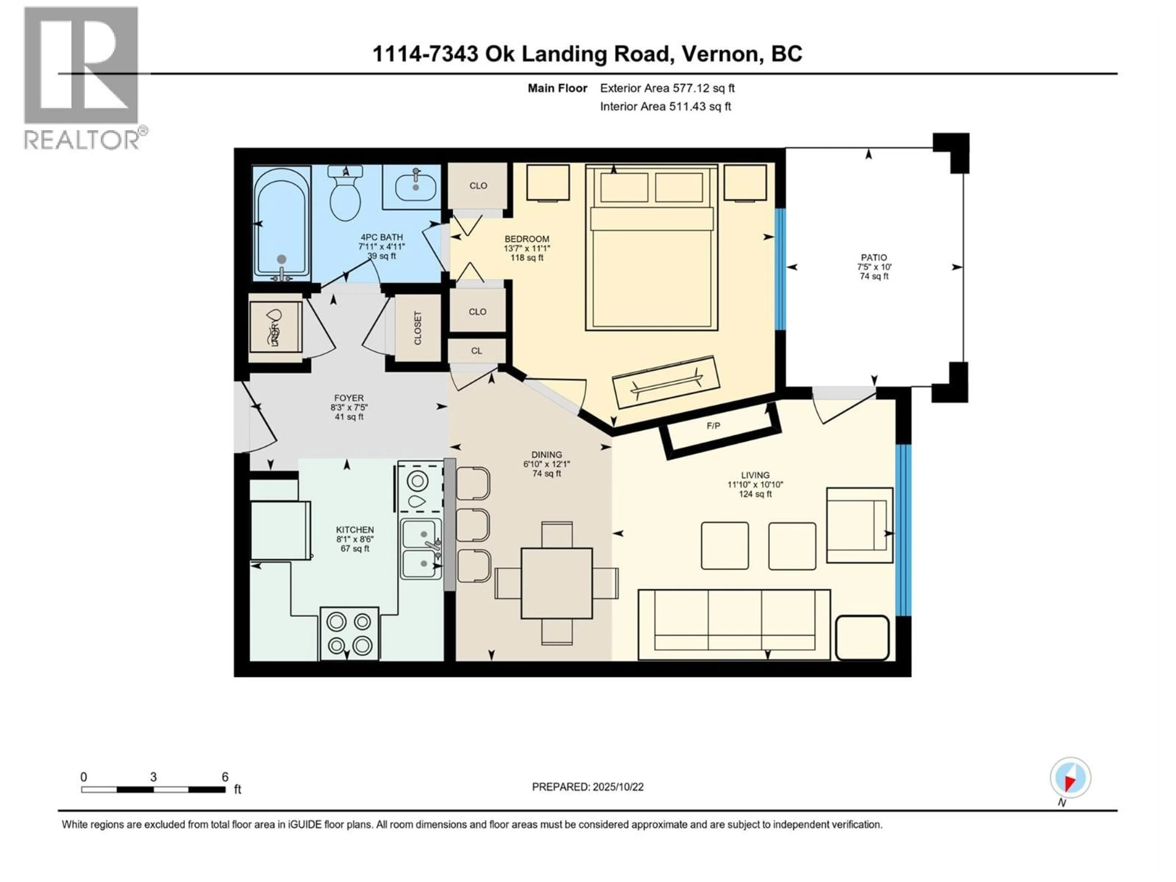 Floor plan for 1114 - 7343 OKANAGAN LANDING ROAD, Vernon British Columbia V1H2J6