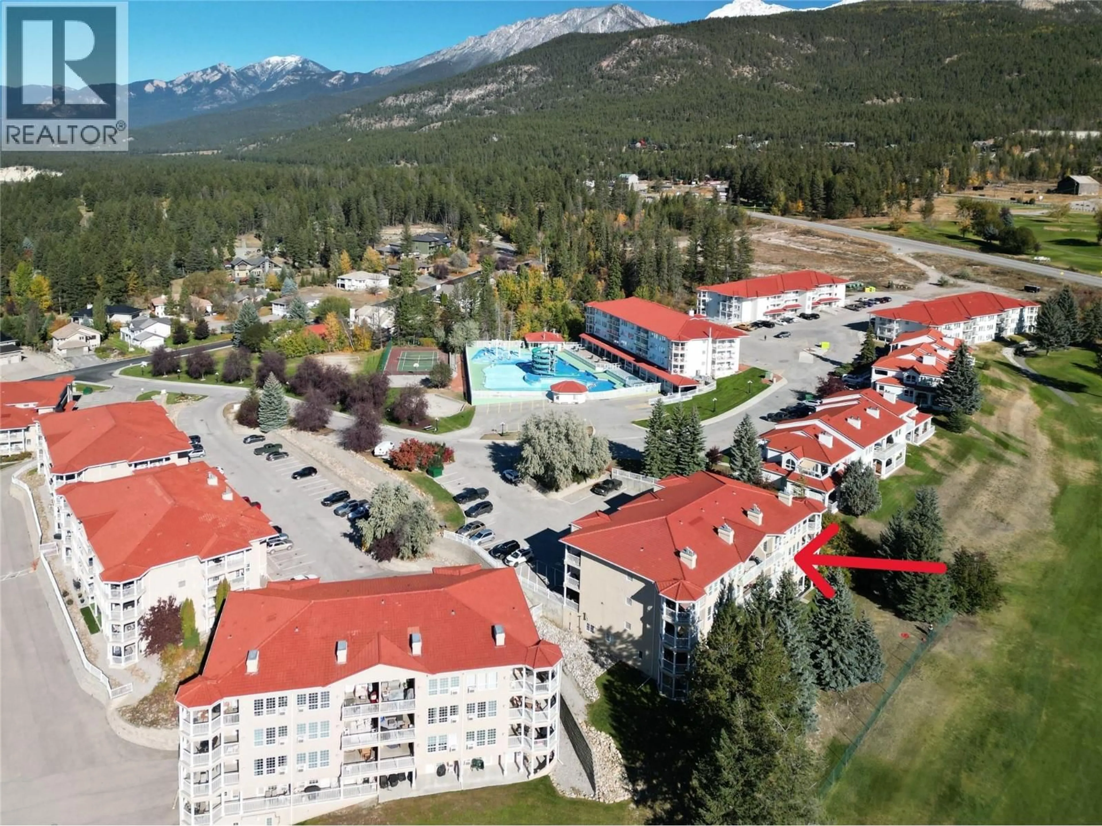 A pic from outside/outdoor area/front of a property/back of a property/a pic from drone, mountain view for 1010A - 5052 RIVERVIEW ROAD, Fairmont Hot Springs British Columbia V0B1L1