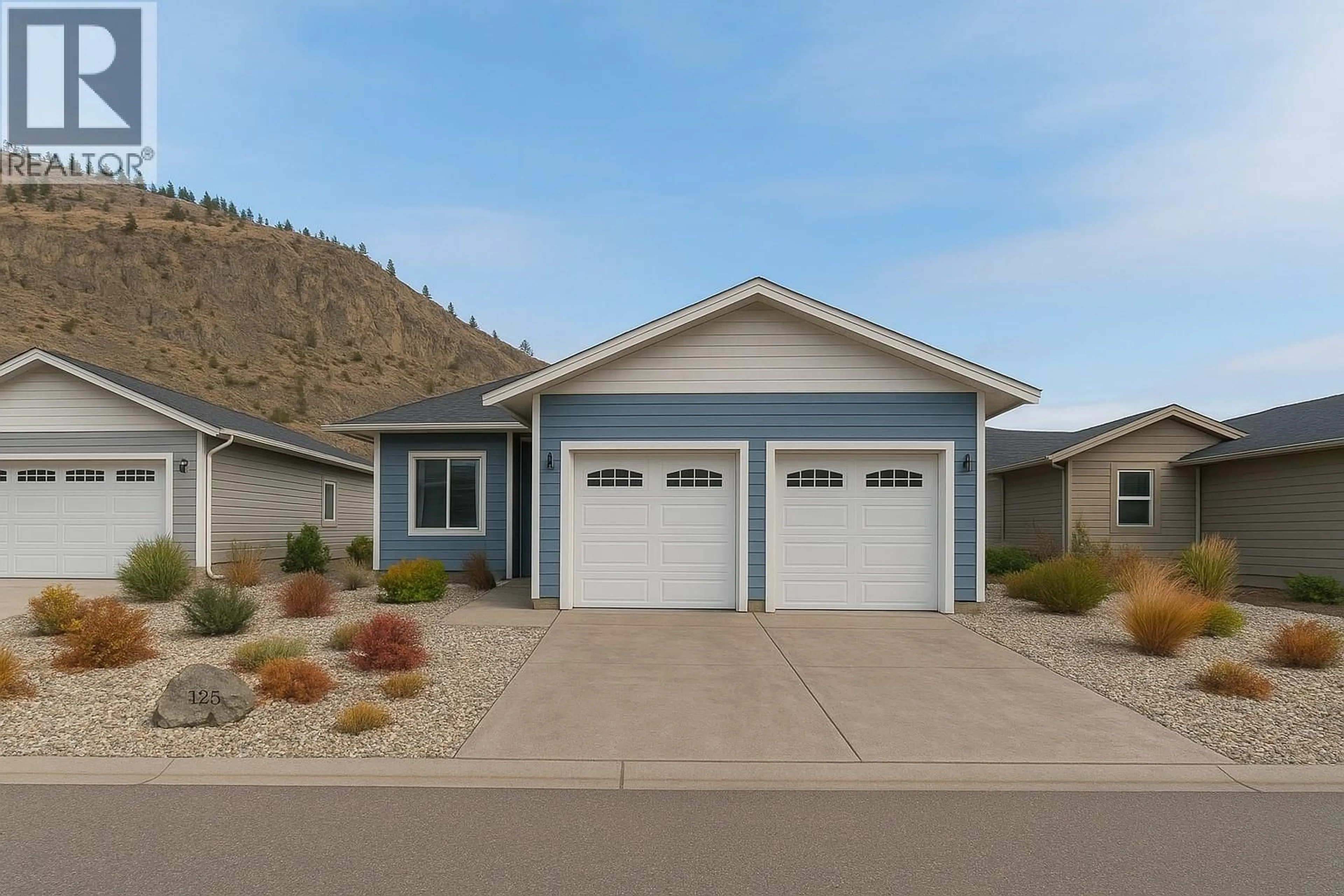 Home with vinyl exterior material, street for 125 - 8300 GALLAGHER LAKE FRONTAGE ROAD, Oliver British Columbia V0H1T2
