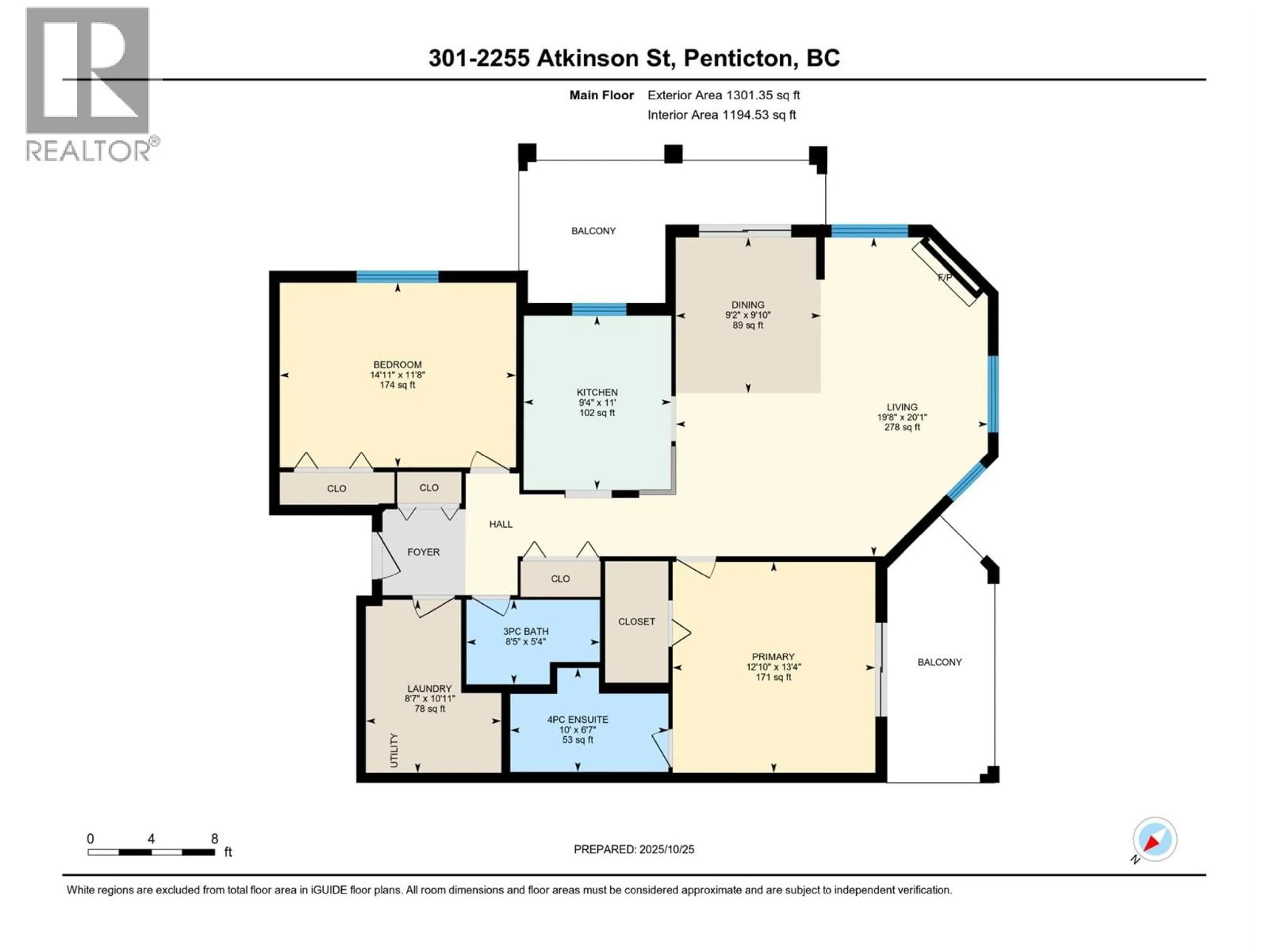 Floor plan for 301 - 2255 ATKINSON STREET, Penticton British Columbia V2A8R7