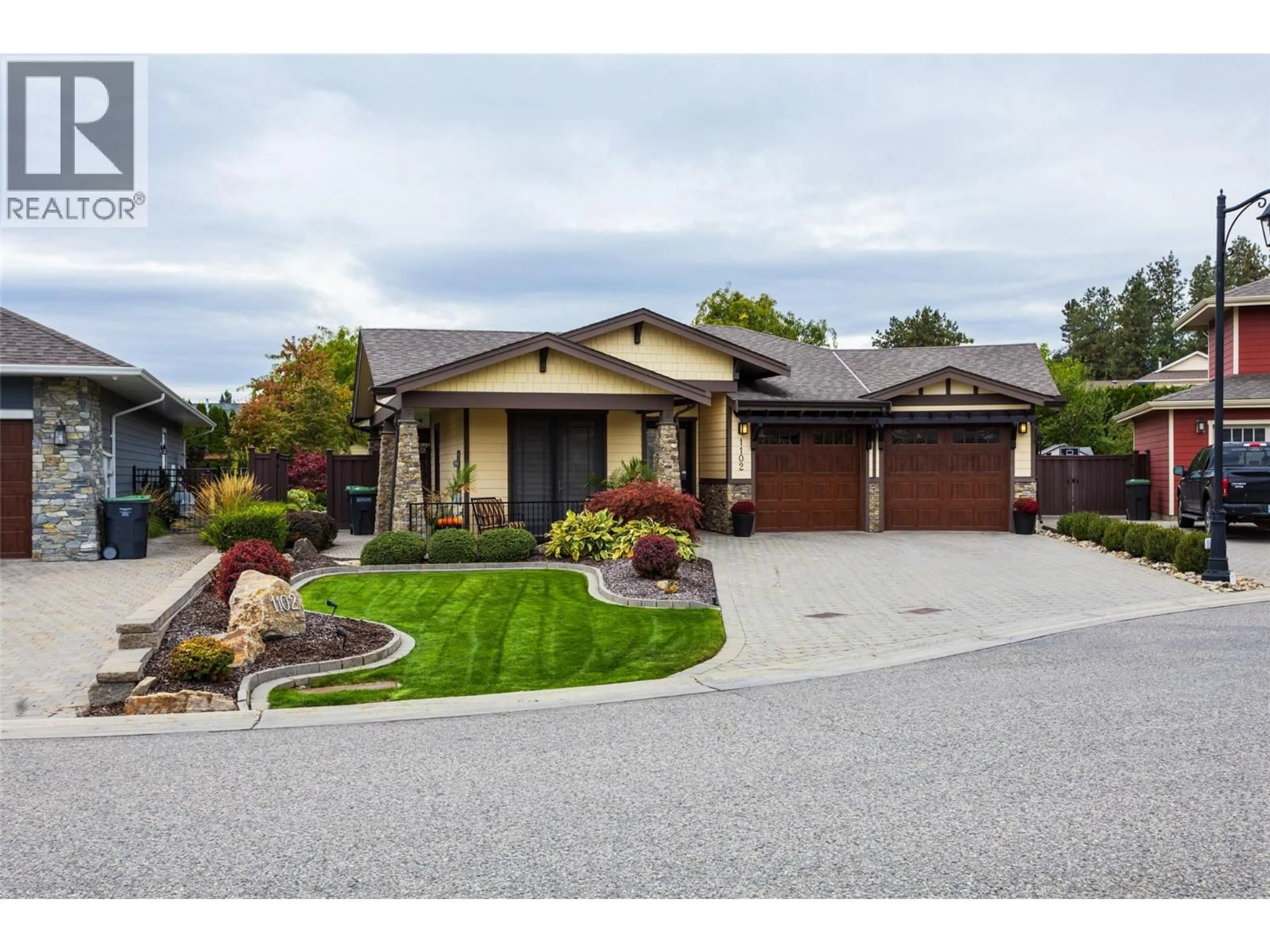 Home with brick exterior material, street for 1102 GLENVIEW COURT, Kelowna British Columbia V1Y0A7