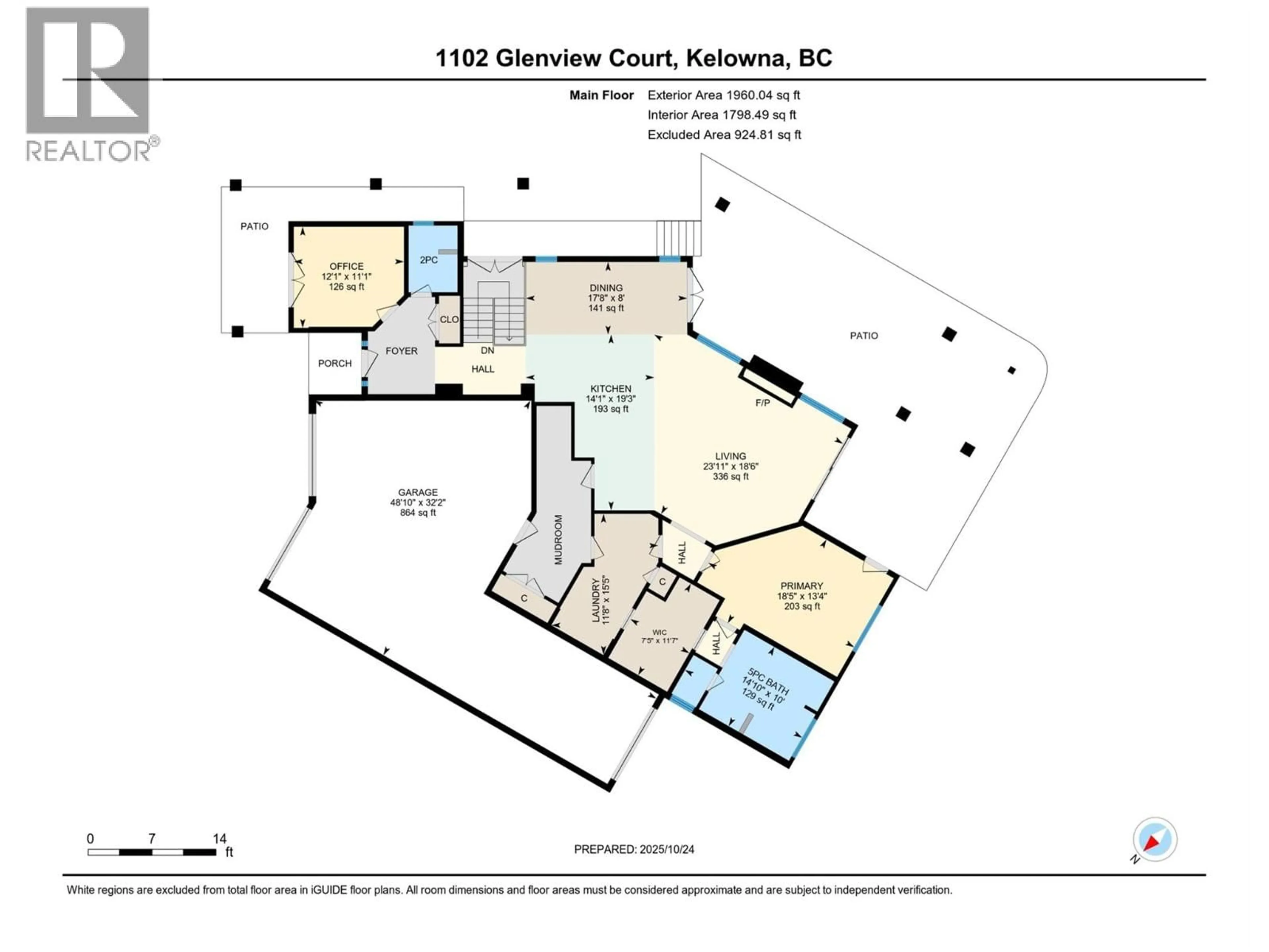 Floor plan for 1102 GLENVIEW COURT, Kelowna British Columbia V1Y0A7