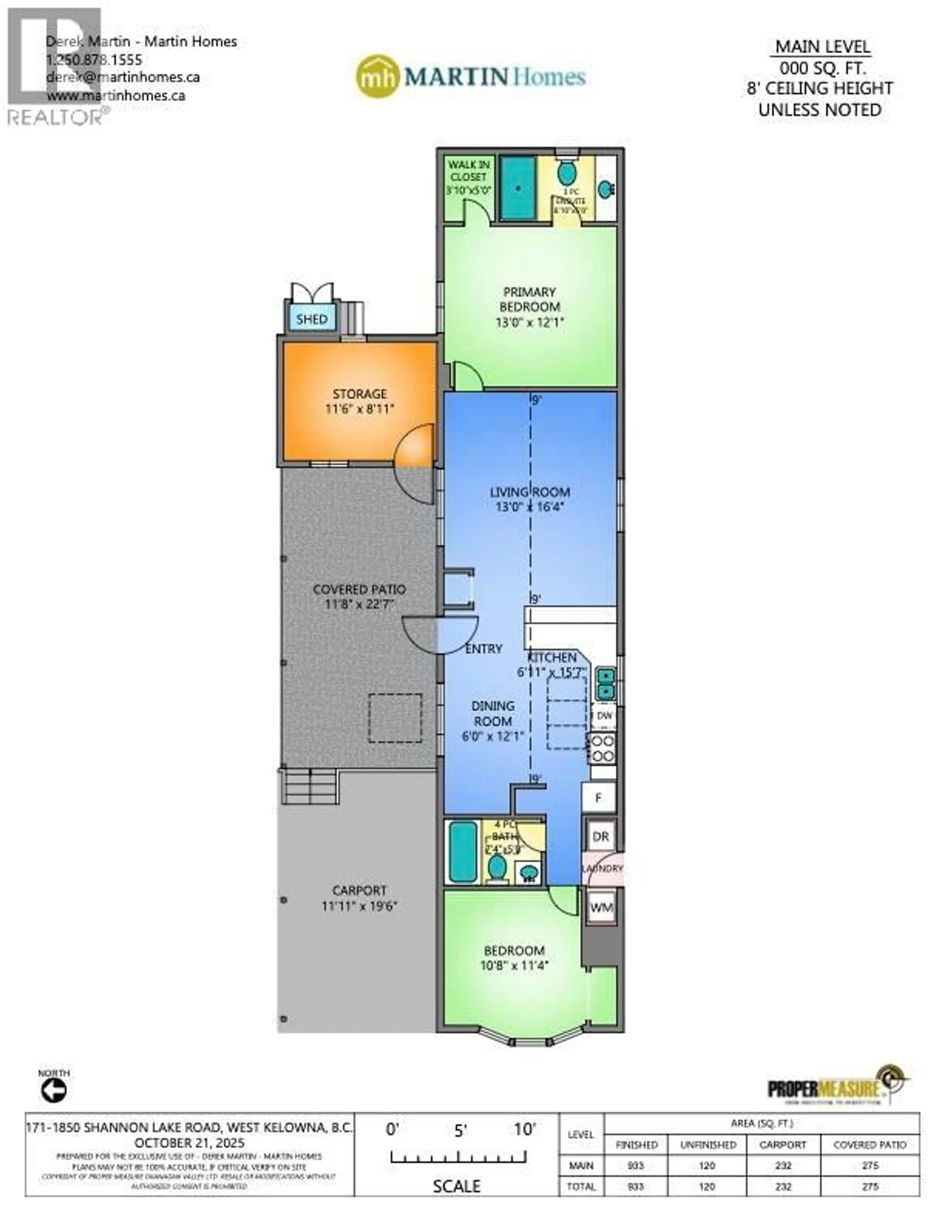 Floor plan for 171 - 1850 SHANNON LAKE ROAD, West Kelowna British Columbia V4T1L6