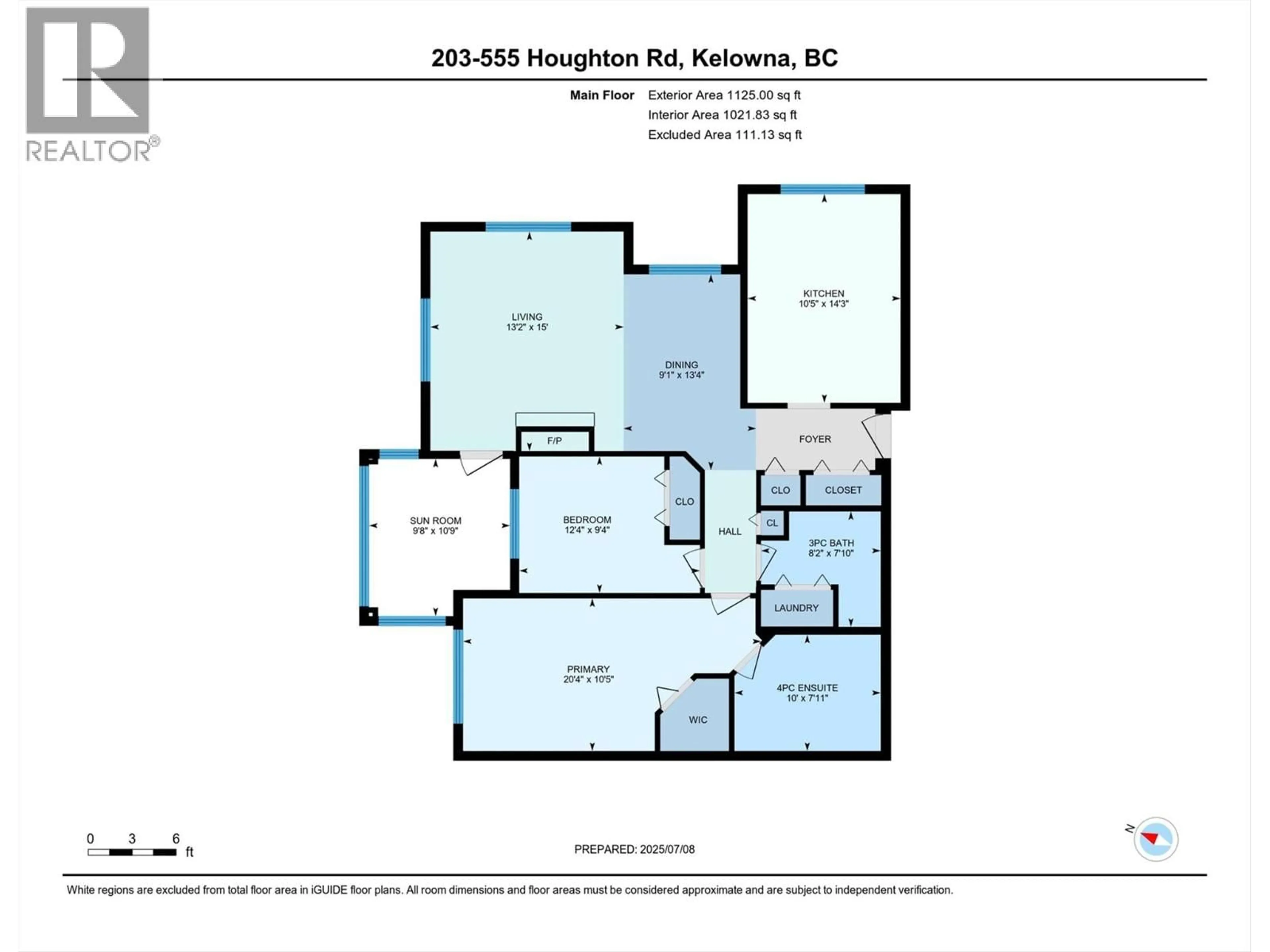 Floor plan for 203 - 555 HOUGHTON ROAD, Kelowna British Columbia V1X7P9