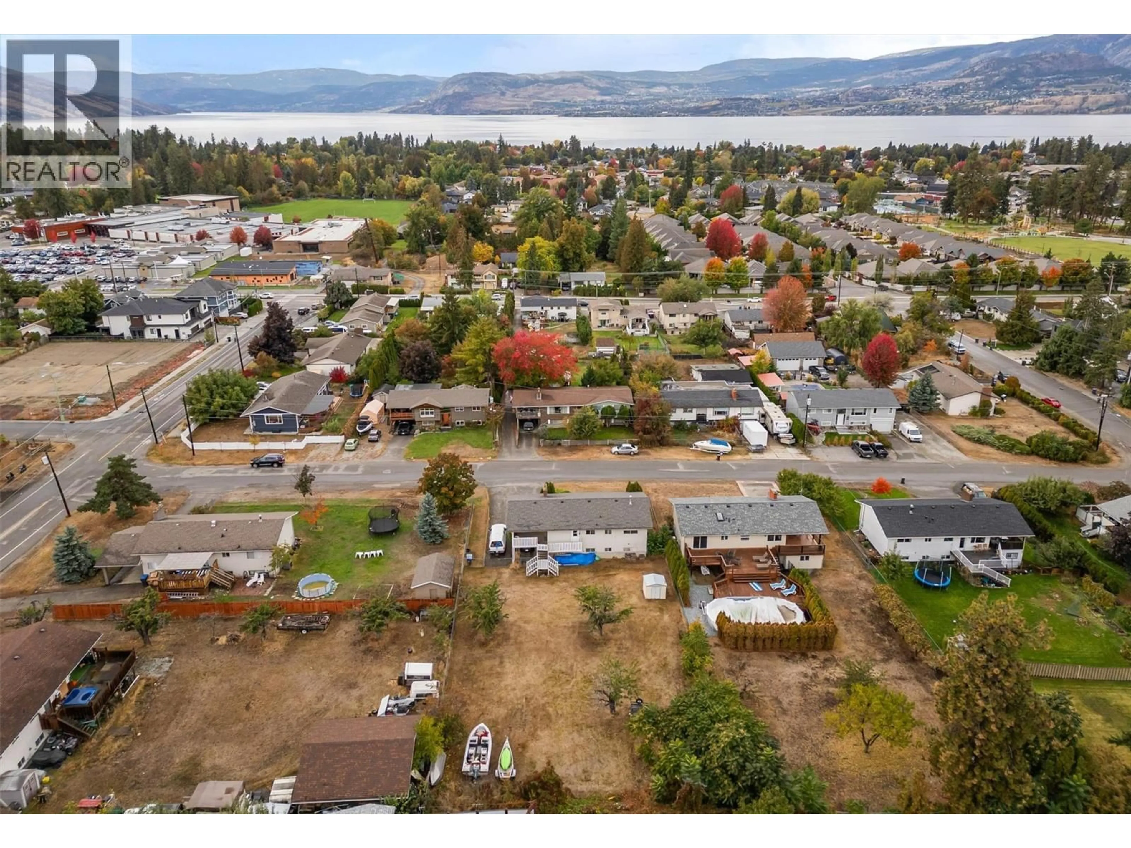 A pic from outside/outdoor area/front of a property/back of a property/a pic from drone, mountain view for 4485 WASILOW ROAD, Kelowna British Columbia V1W1R7
