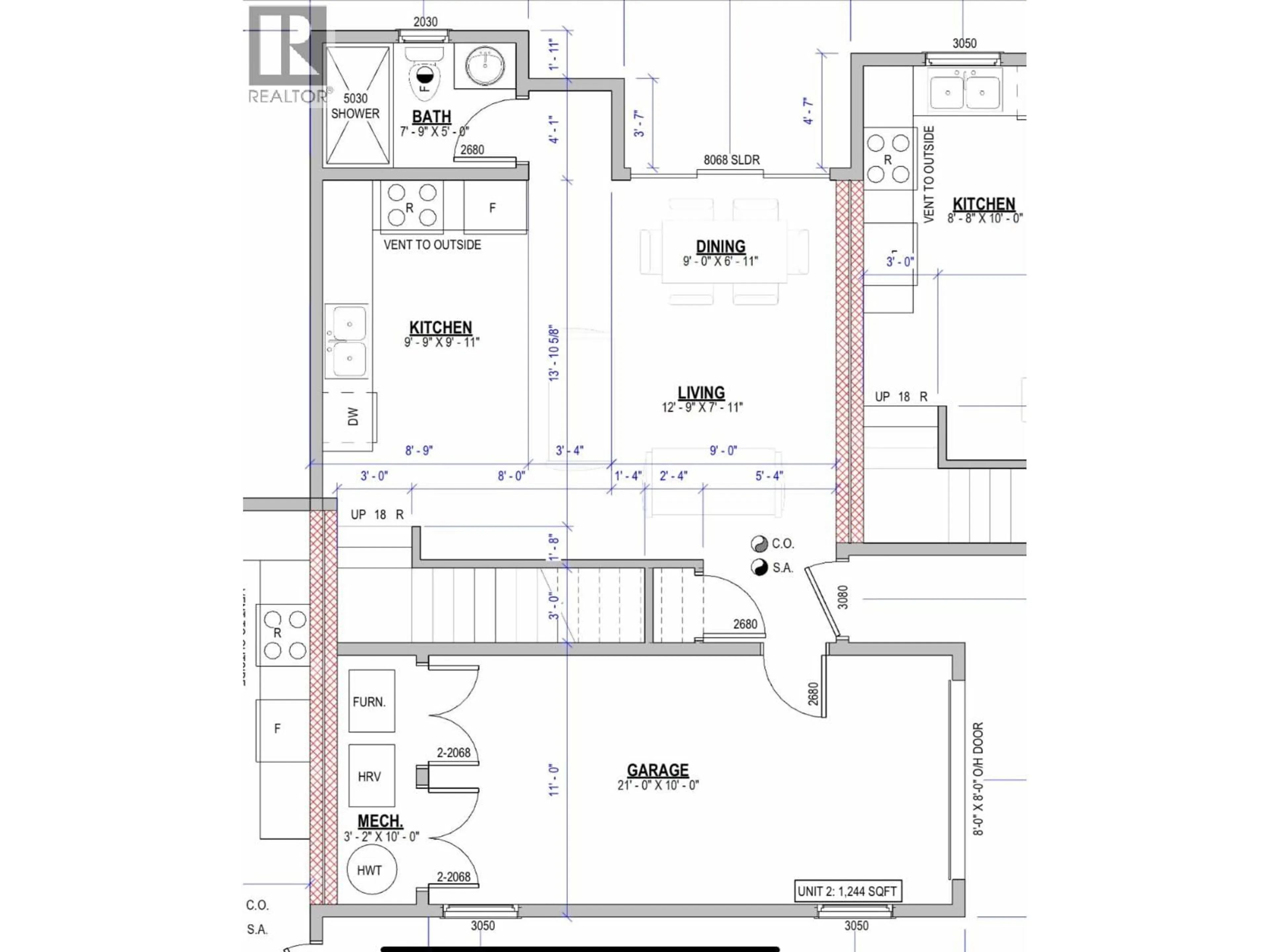 Floor plan for 2 - 3732 TOBA ROAD, Castlegar British Columbia V1N4Y3
