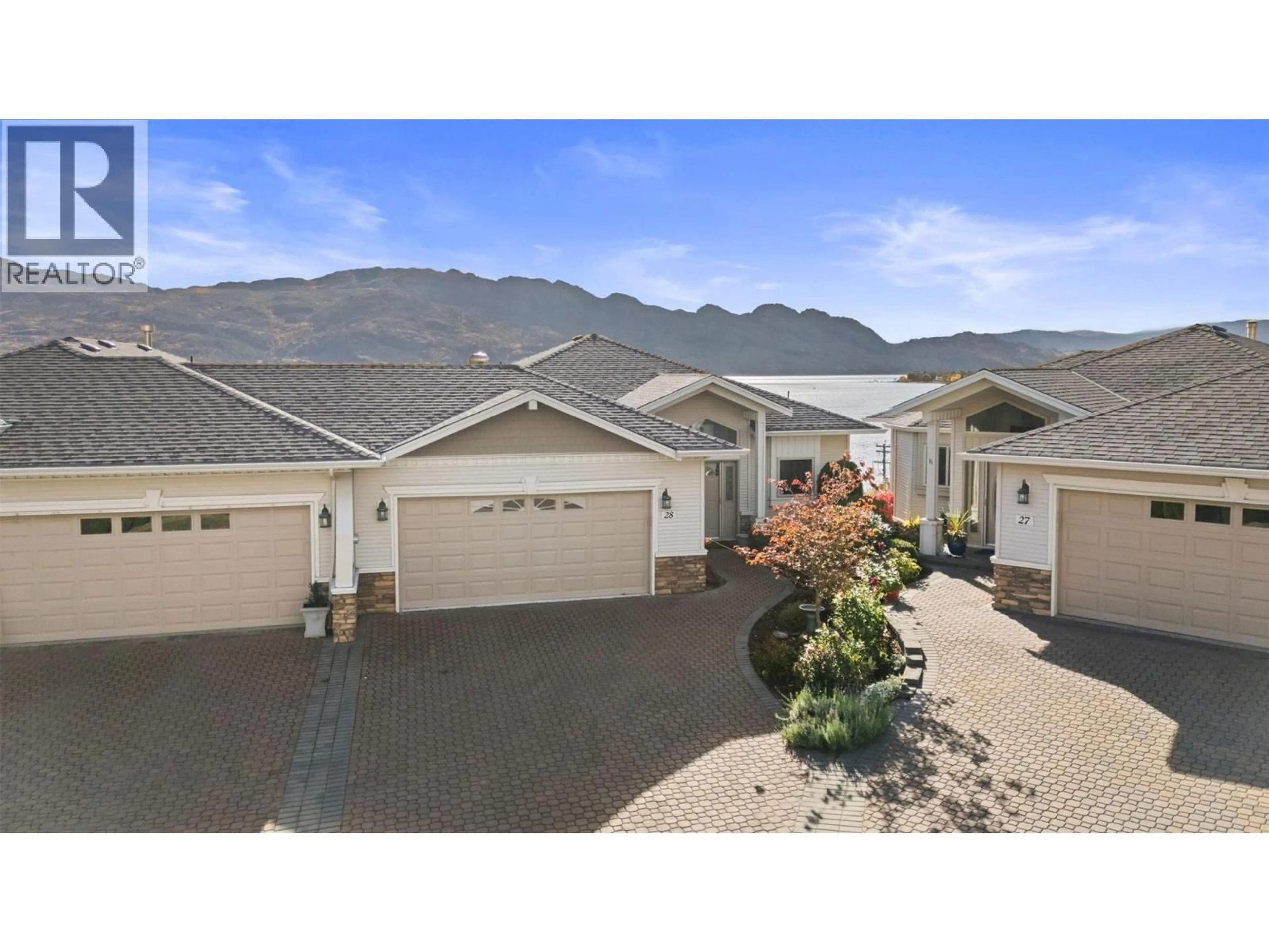 A pic from outside/outdoor area/front of a property/back of a property/a pic from drone, mountain view for 28 - 2100 BOUCHERIE ROAD, West Kelowna British Columbia V4T2X1