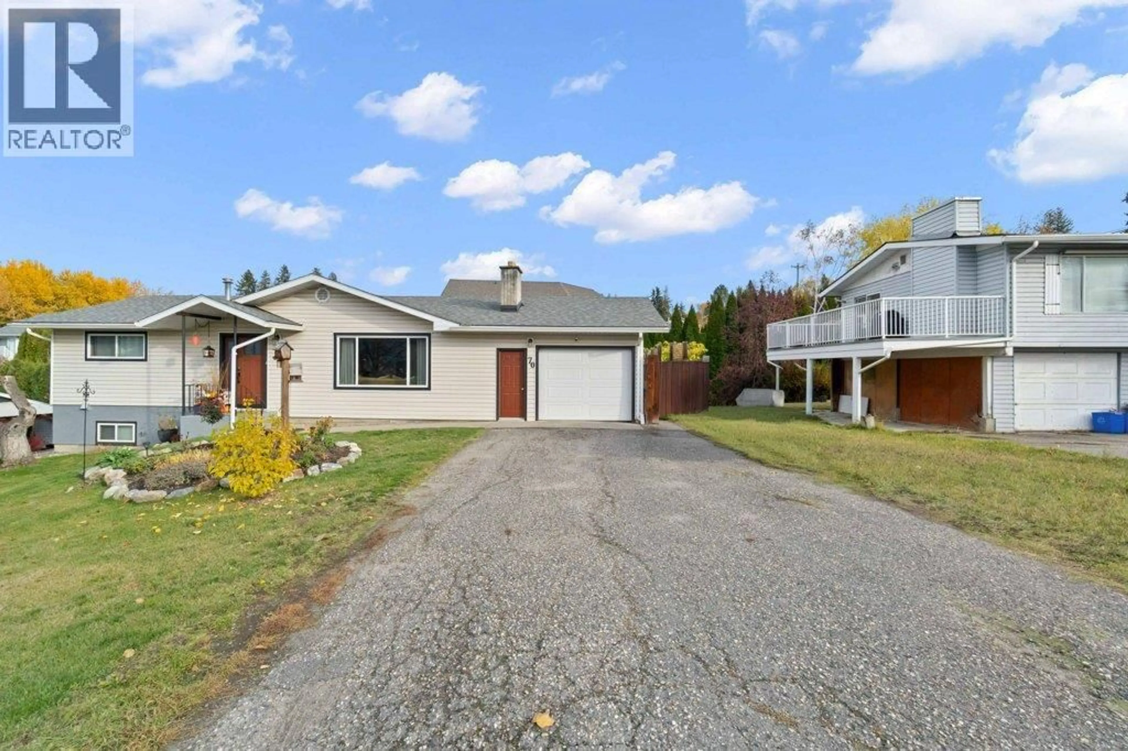 Home with vinyl exterior material, street for 70 18 STREET NORTHEAST, Salmon Arm British Columbia V1E1P3