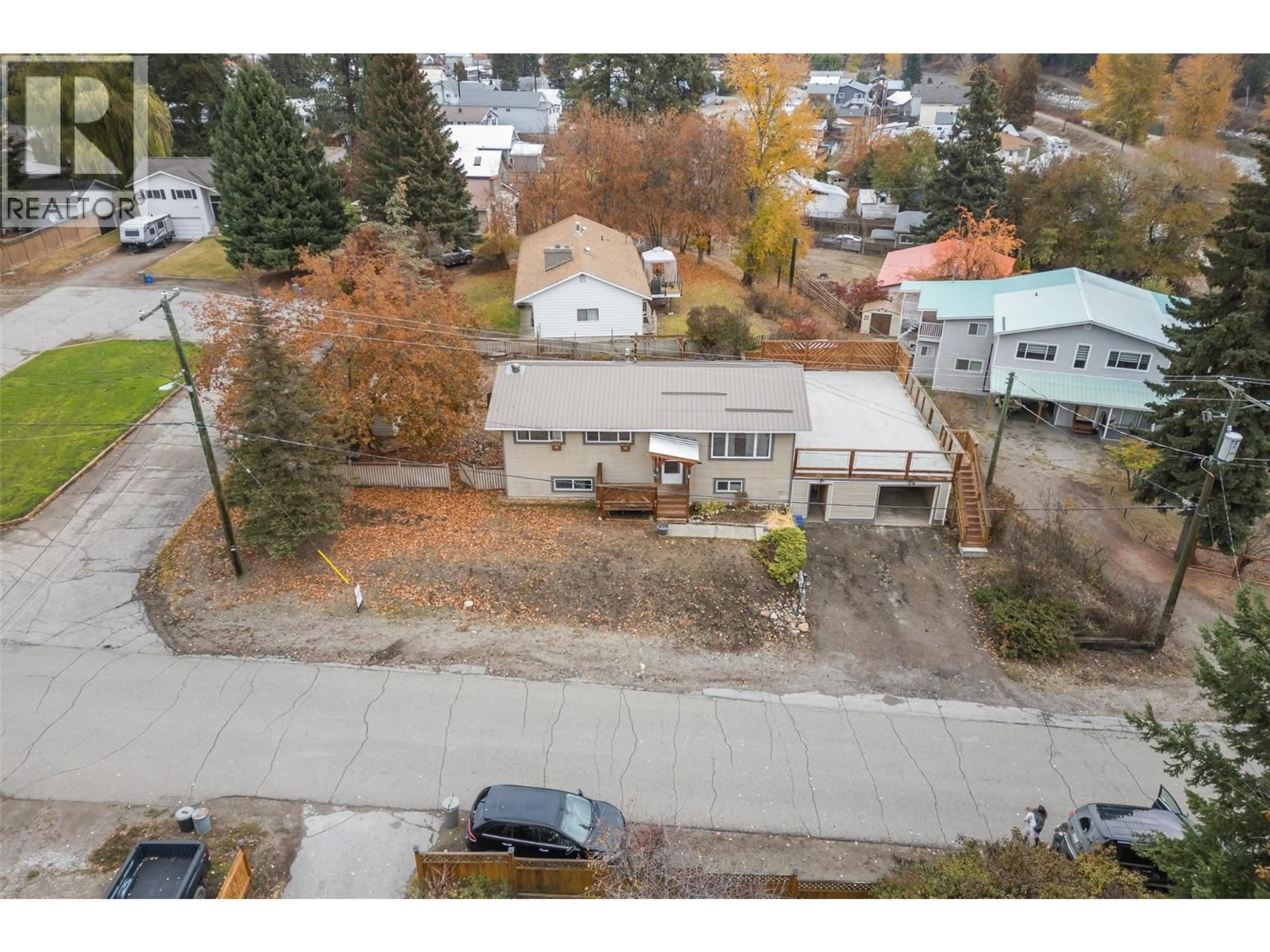 A pic from outside/outdoor area/front of a property/back of a property/a pic from drone, street for 335 NECHIEFMAN STREET, Princeton British Columbia V0X1W0