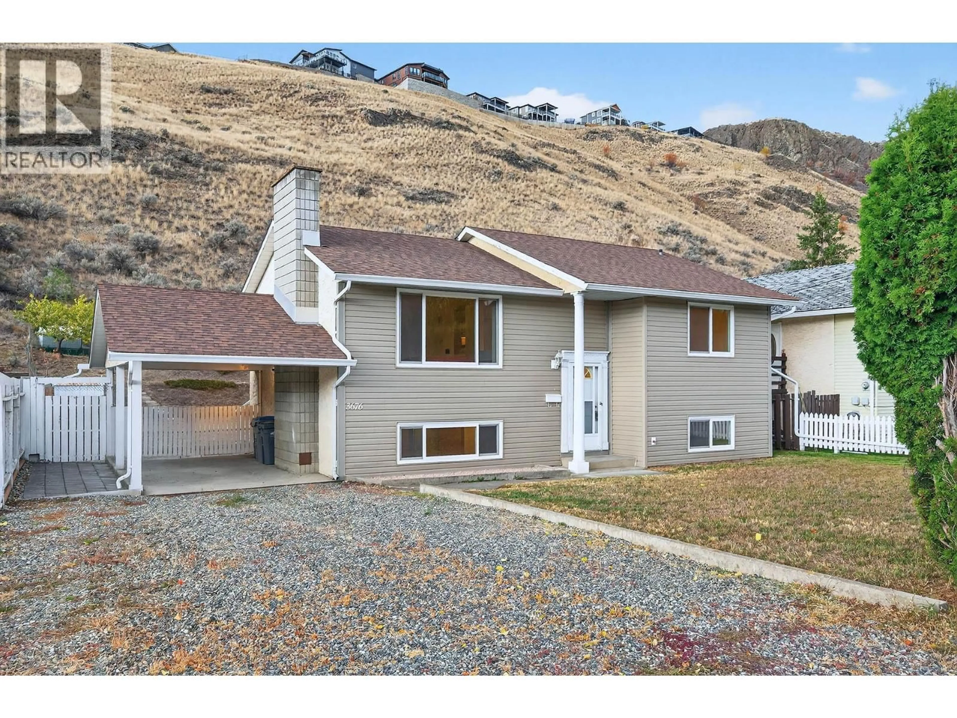 Home with vinyl exterior material, street for 3676 WESTSYDE ROAD, Kamloops British Columbia V2B7H6