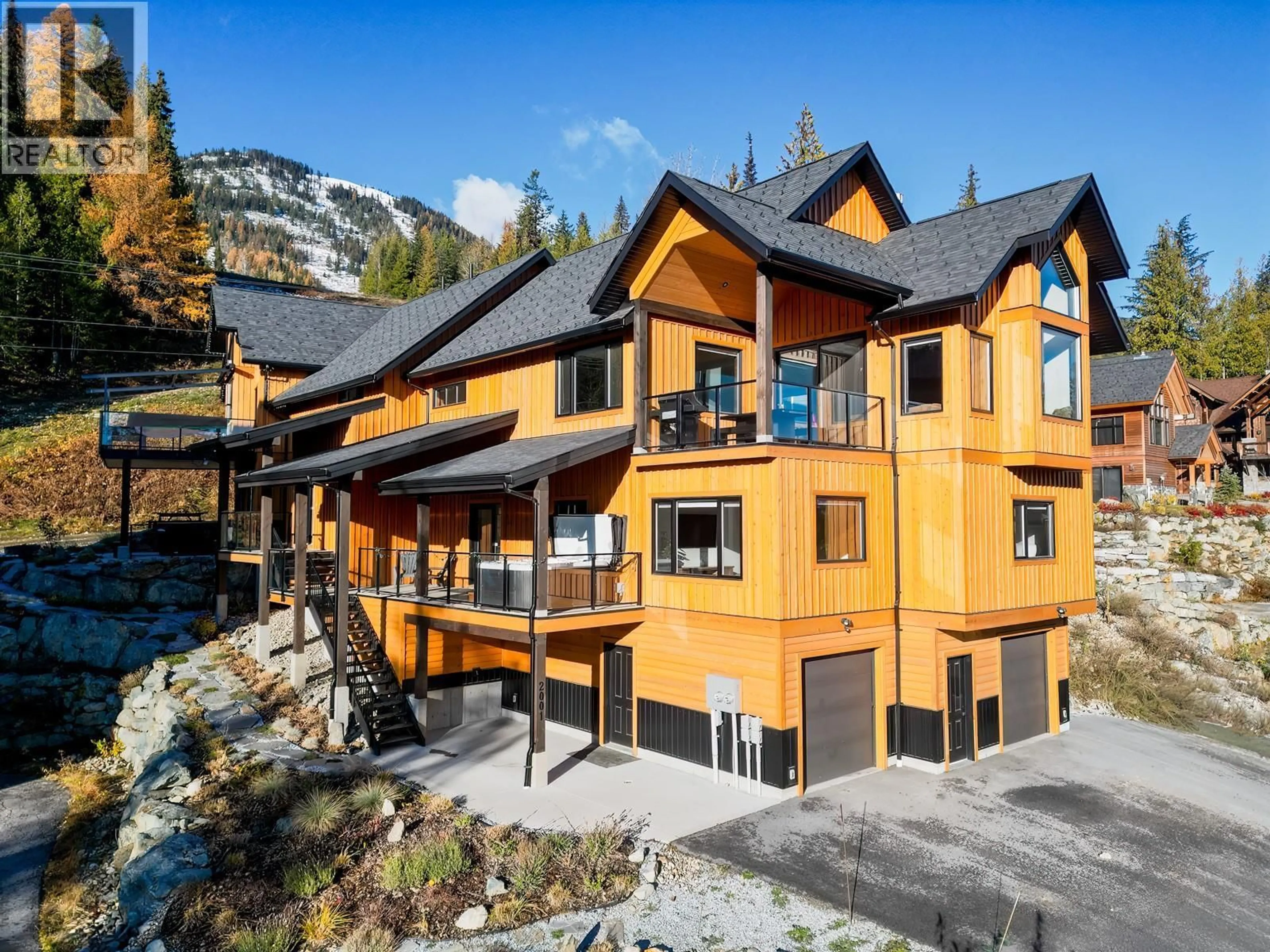 A pic from outside/outdoor area/front of a property/back of a property/a pic from drone, mountain view for B - 2001 CREST ROAD, Rossland British Columbia V0G1Y0