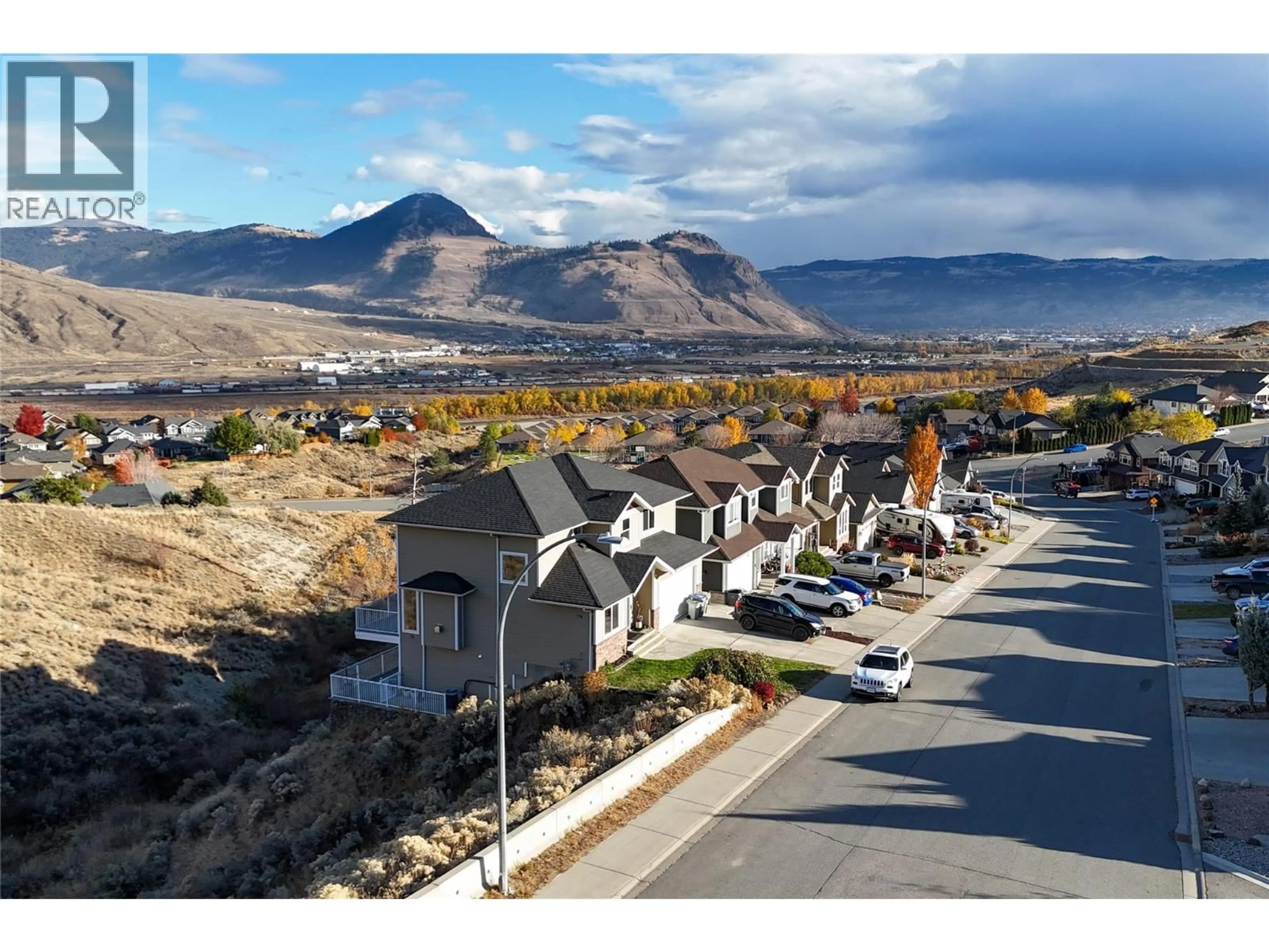 A pic from outside/outdoor area/front of a property/back of a property/a pic from drone, mountain view for 2038 STAGECOACH DRIVE, Kamloops British Columbia V2B0A7