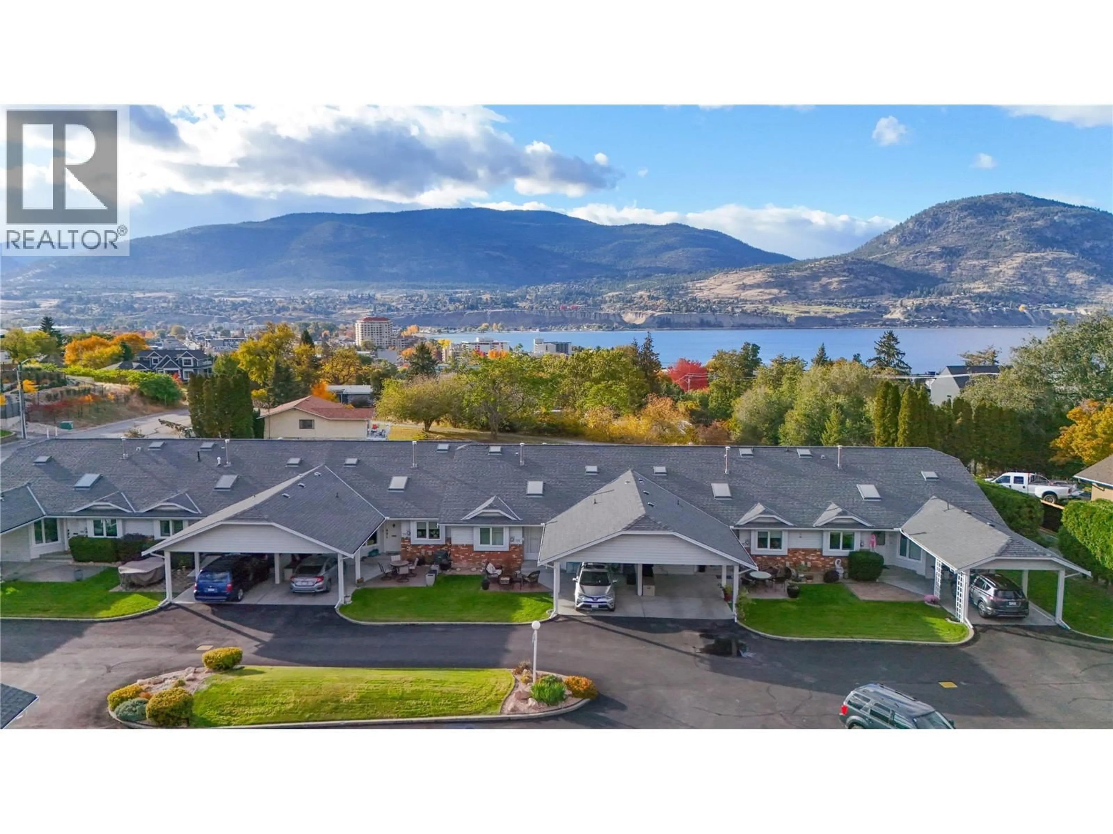 A pic from outside/outdoor area/front of a property/back of a property/a pic from drone, water/lake/river/ocean view for 113 - 124 CAMBIE PLACE, Penticton British Columbia V2A1C5