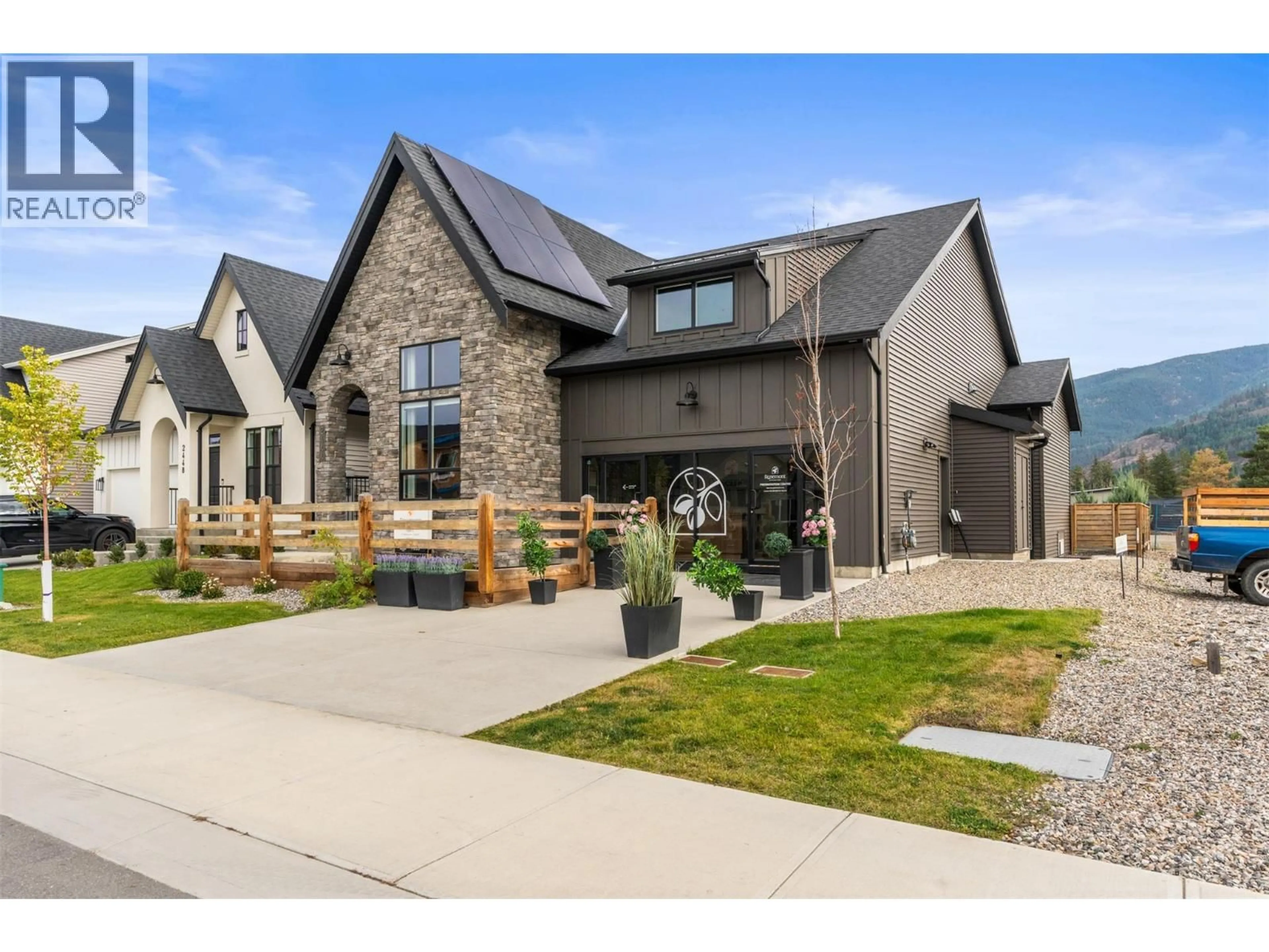 Home with brick exterior material, street for 2444 BRADLEY DRIVE, Armstrong British Columbia V4Y0Y4