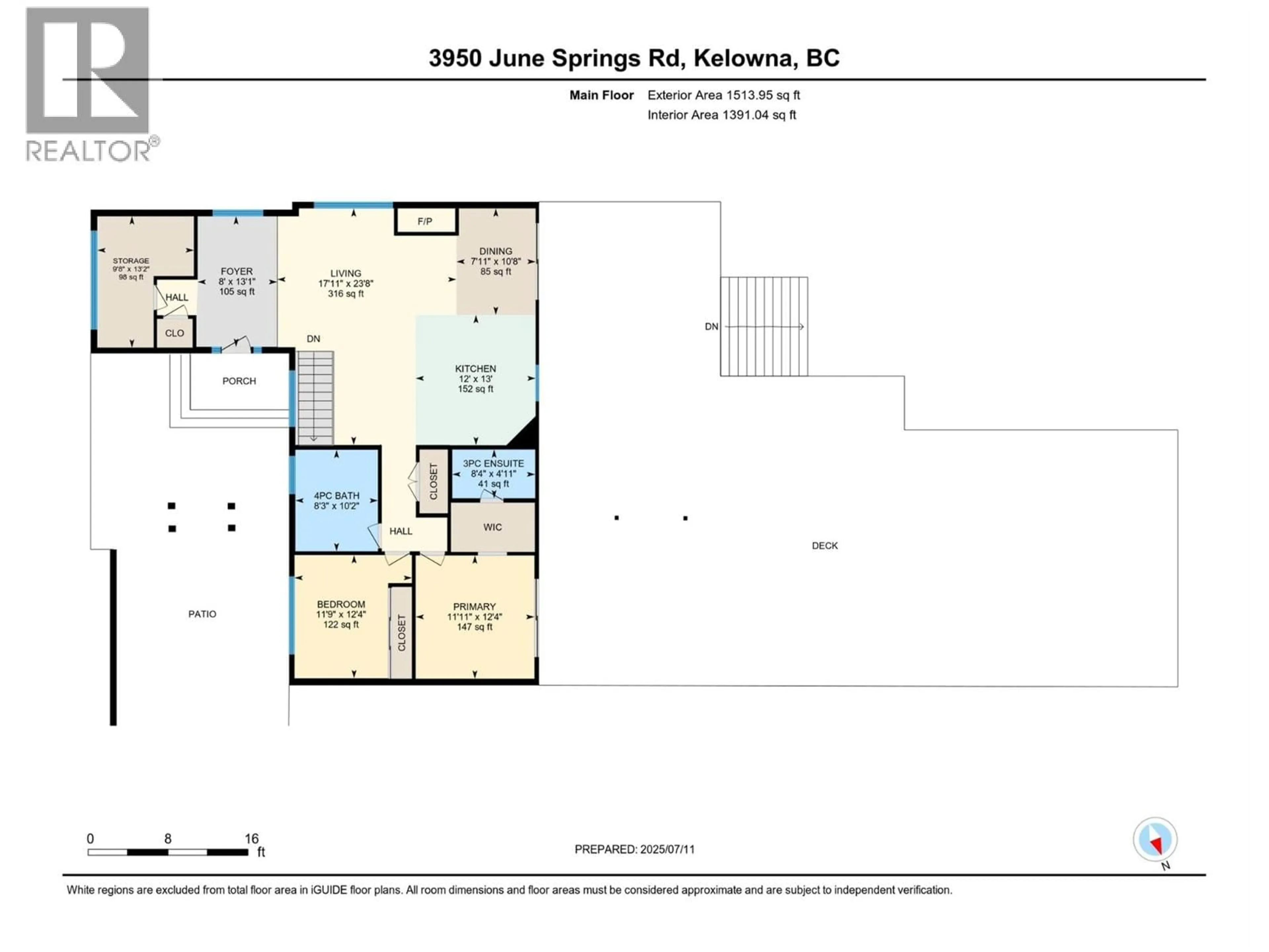 Floor plan for 3950 JUNE SPRINGS ROAD, Kelowna British Columbia V1W4E4