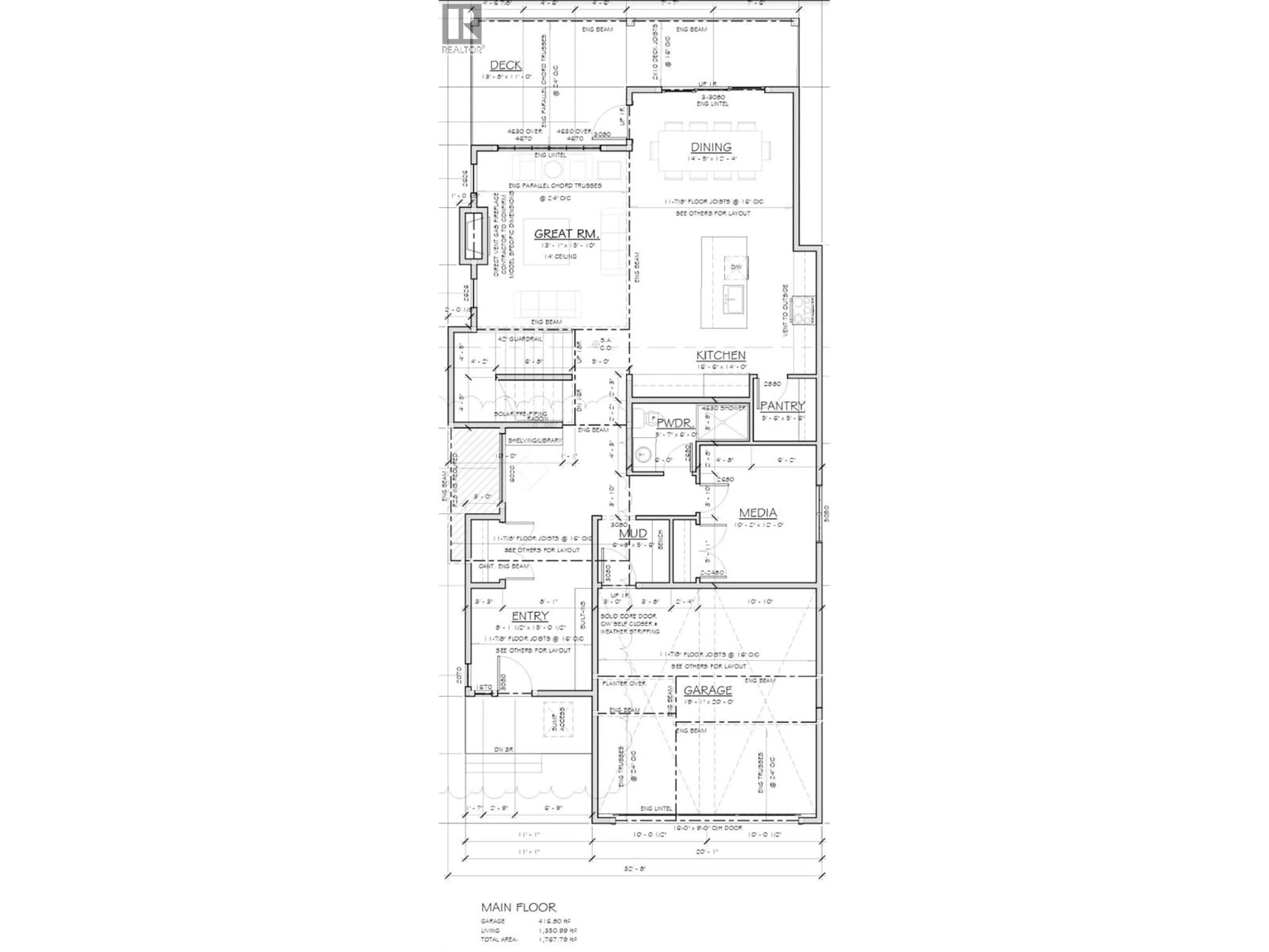 Floor plan for 996 BULL CRESCENT, Kelowna British Columbia V1W0B6