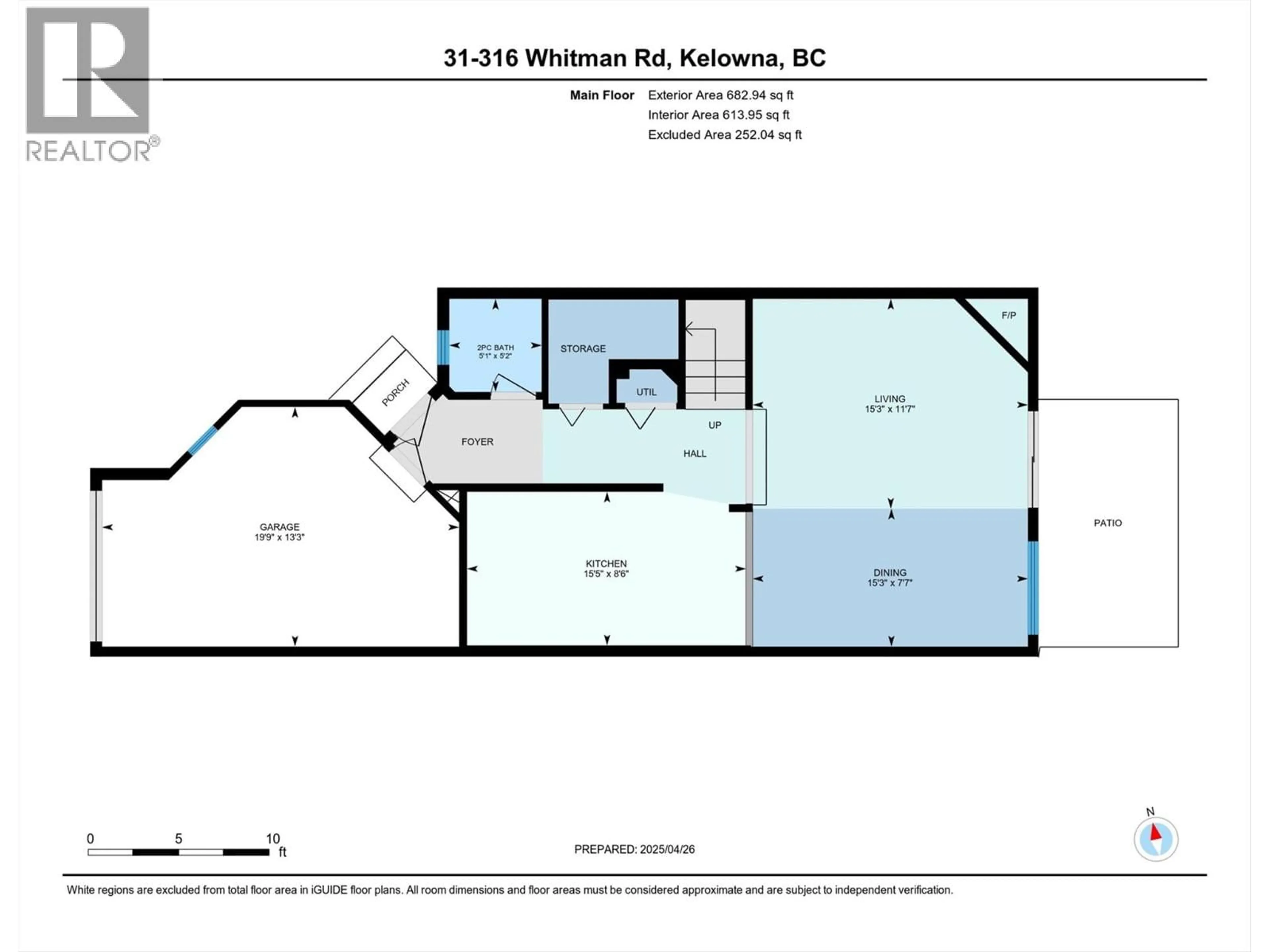 Floor plan for 31 - 316 WHITMAN ROAD, Kelowna British Columbia V1V1Y9