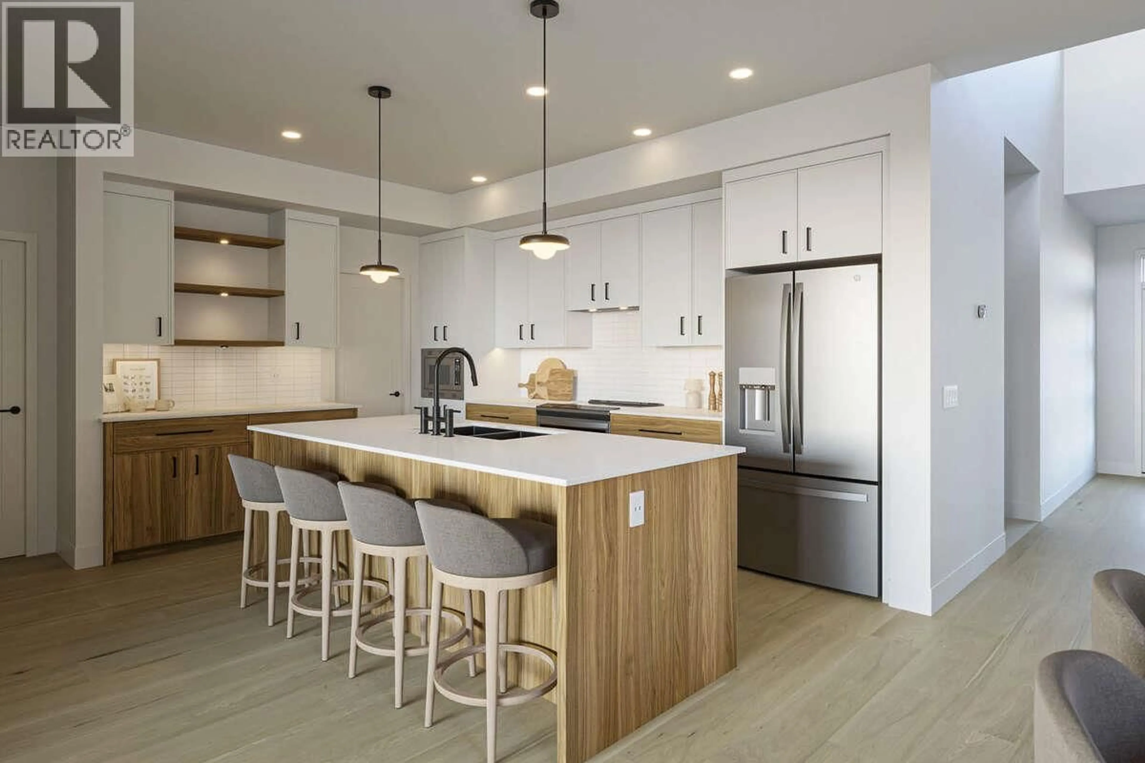 Contemporary kitchen, wood/laminate floor for 29 - 1720 HIDDEN HILLS DRIVE, Kelowna British Columbia V1V0J5