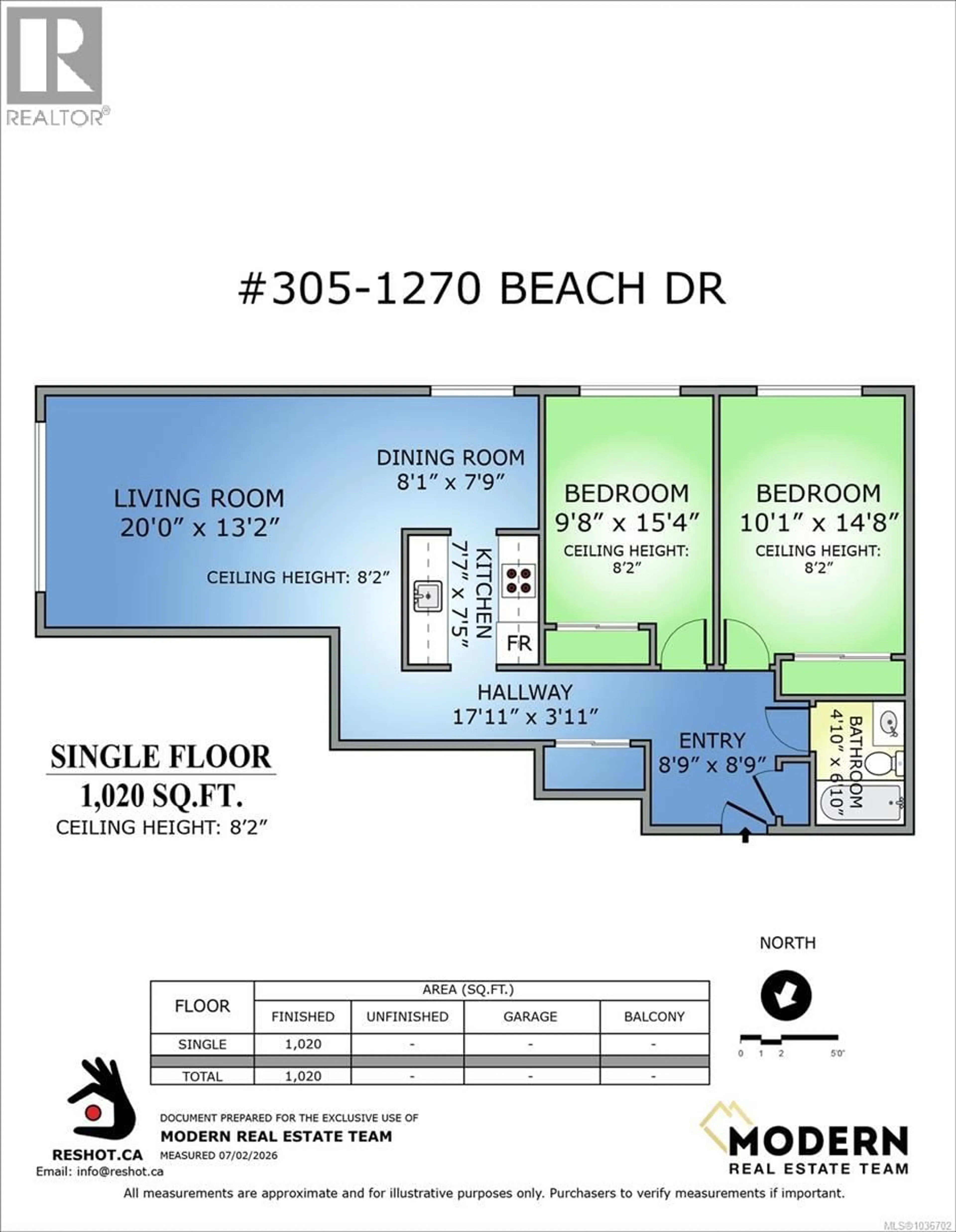 Floor plan for 305 - 1270 BEACH DRIVE, Oak Bay British Columbia V8S2N3