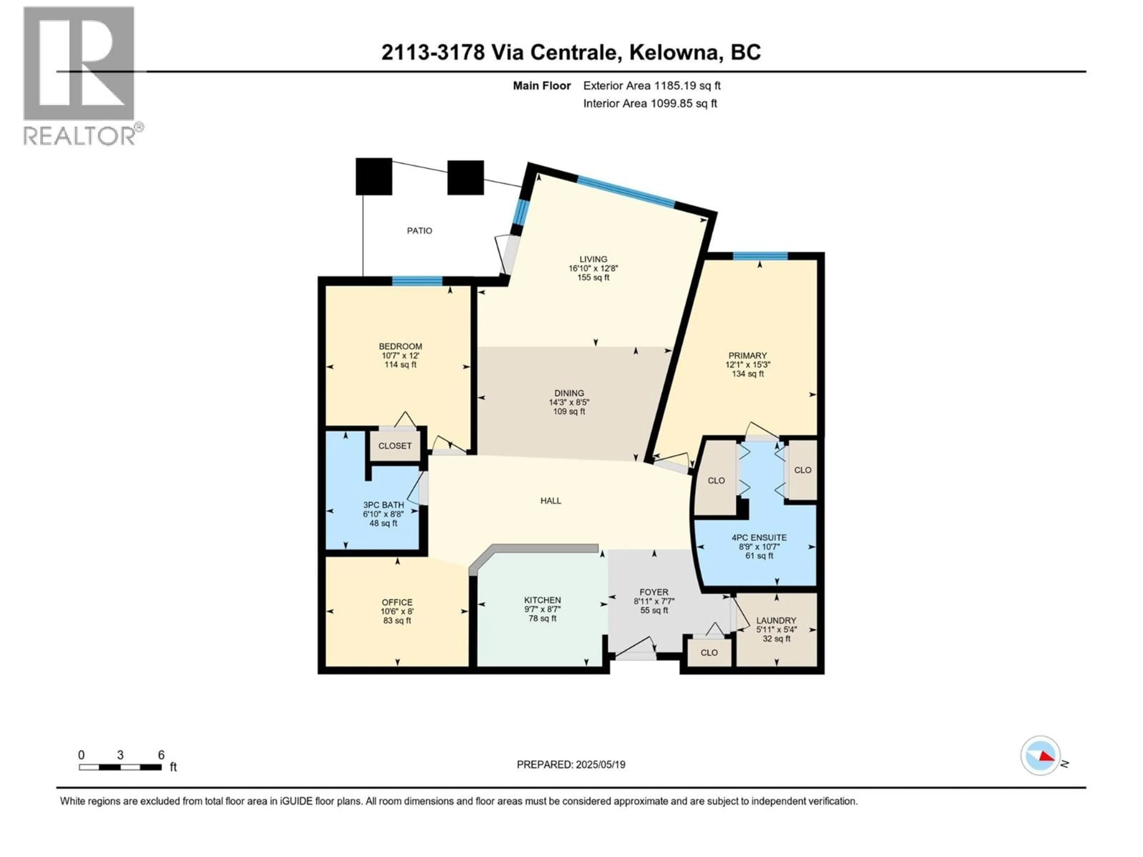 Floor plan for 2113 - 3178 VIA CENTRALE ROAD, Kelowna British Columbia V1V2T3